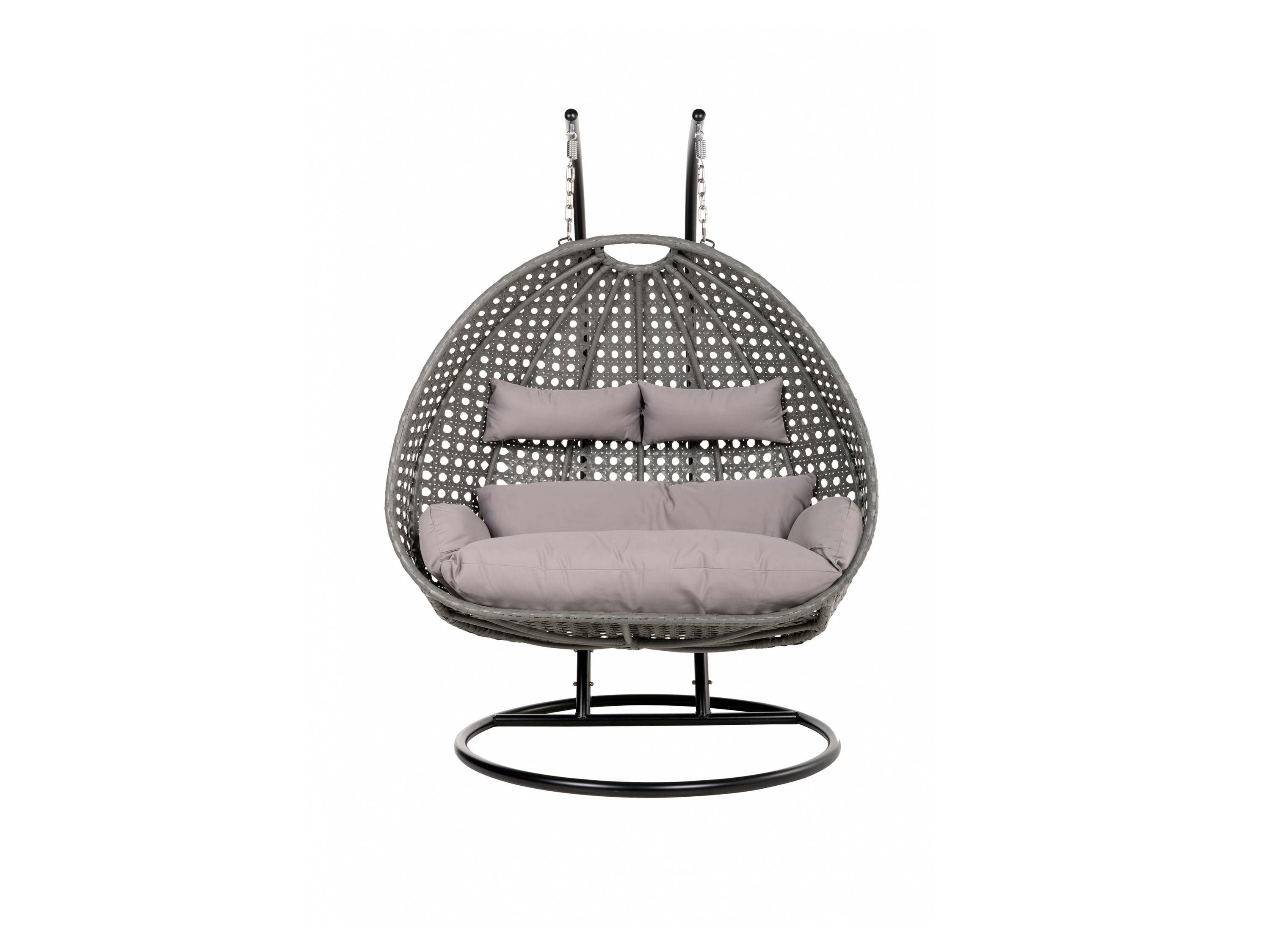 HOME DELUXE Polyrattan Hängesessel TWIN (Grau)