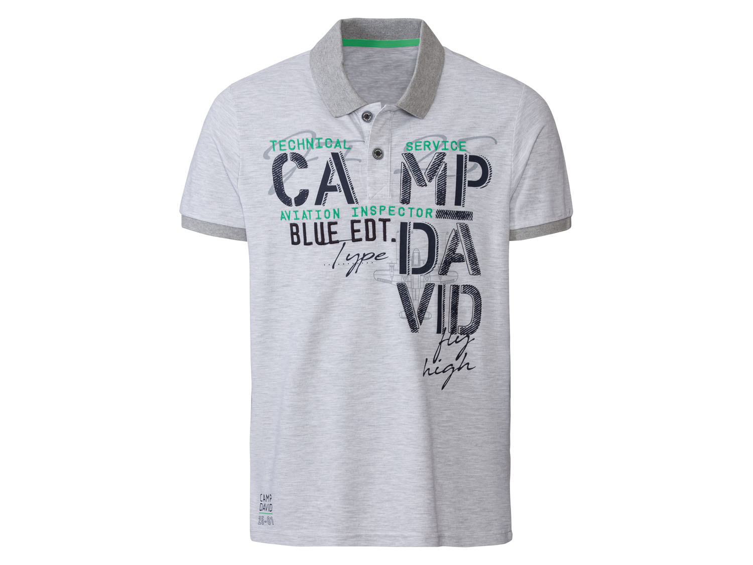 Camp David Herren Poloshirt (Hellgrau, M)