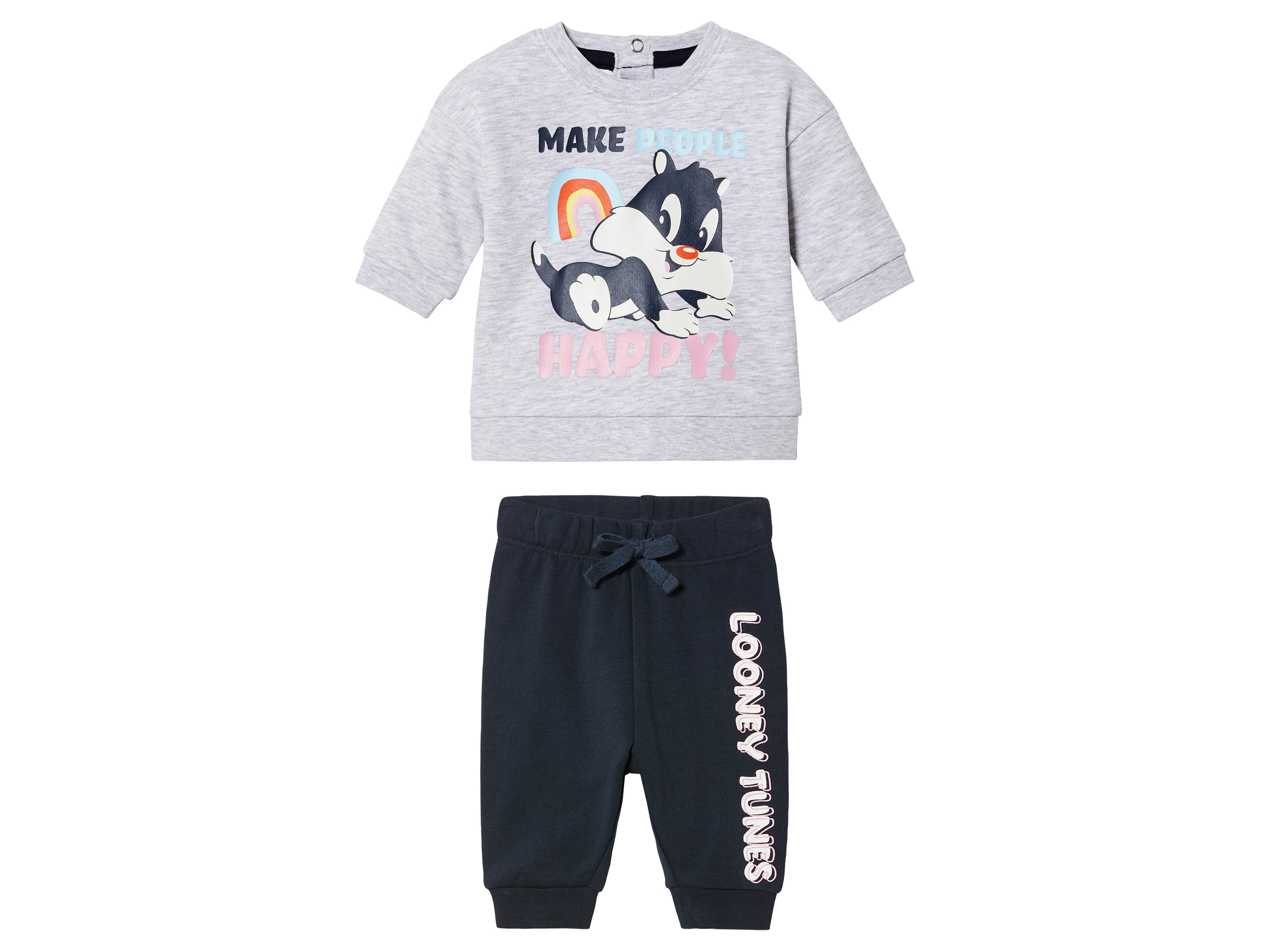 Baby Jogginganzug, 2-teilig, mit Looney Tunes-Motiv (62/68, hellgrau/navy)''