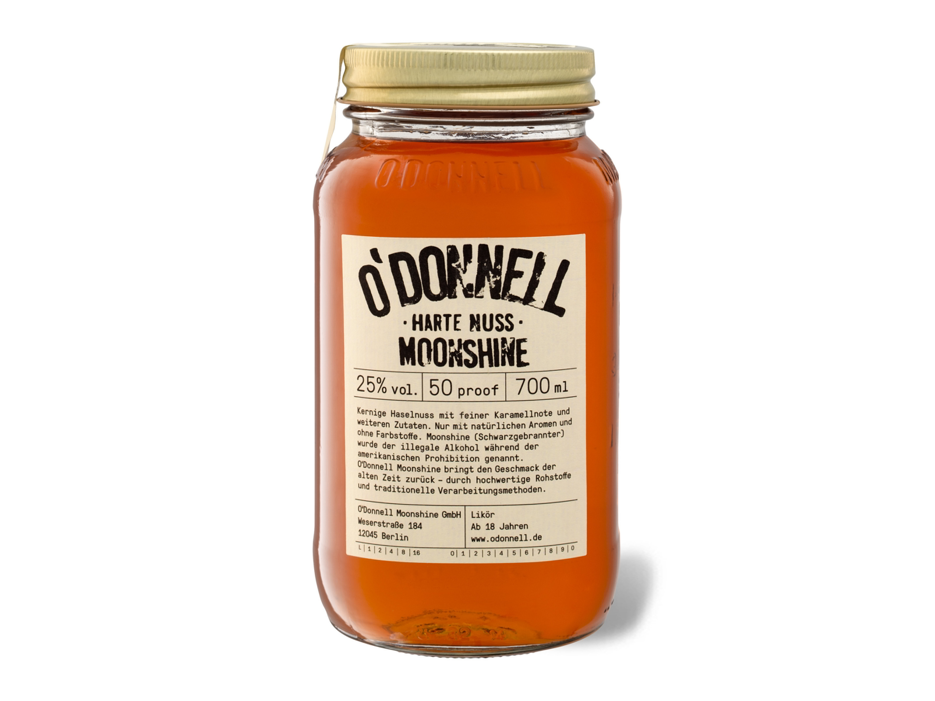 O`Donnel Moonshine Harte Nuss Likör 25% Vol