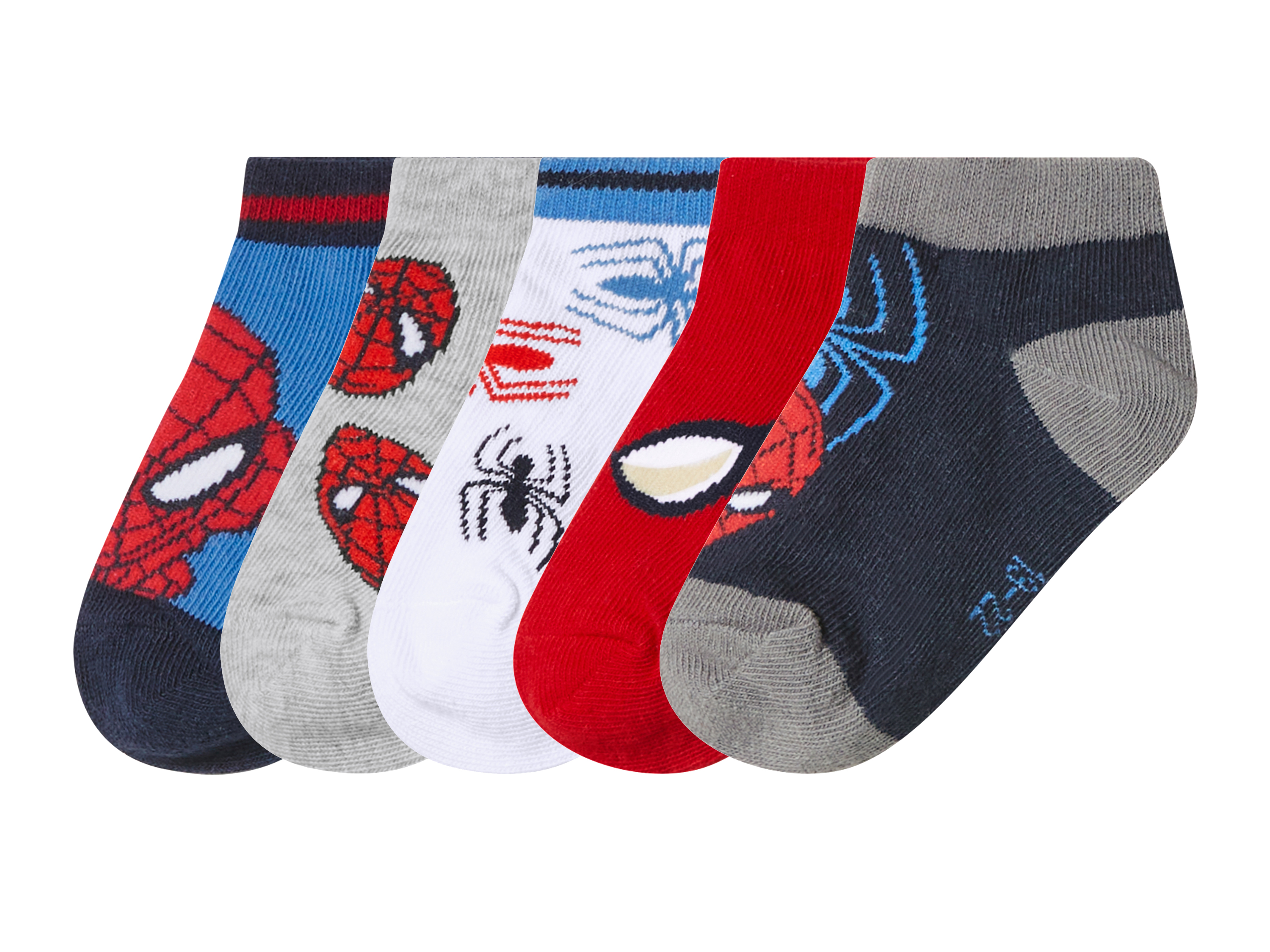 Kinder Sneakersocken, 5 Paar (Spiderman, 27-30)