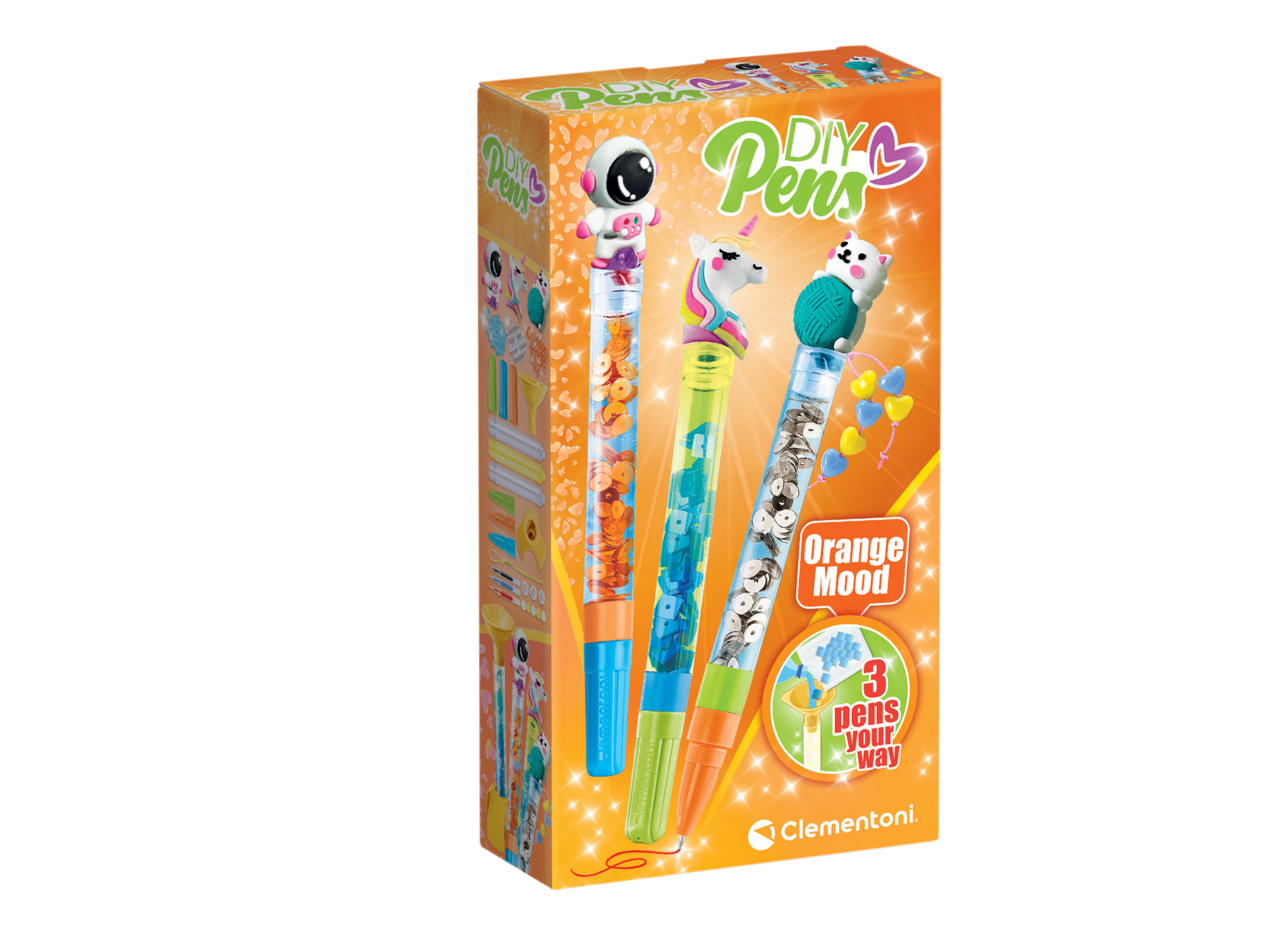CLEMENTONI Malset »Tropical Green World / Monster Orange Mood / Fantasy-Purple Power / Crazy Summer / Sweet Pets / Trendy Animals« (Stifte Monster Orange Mood)''