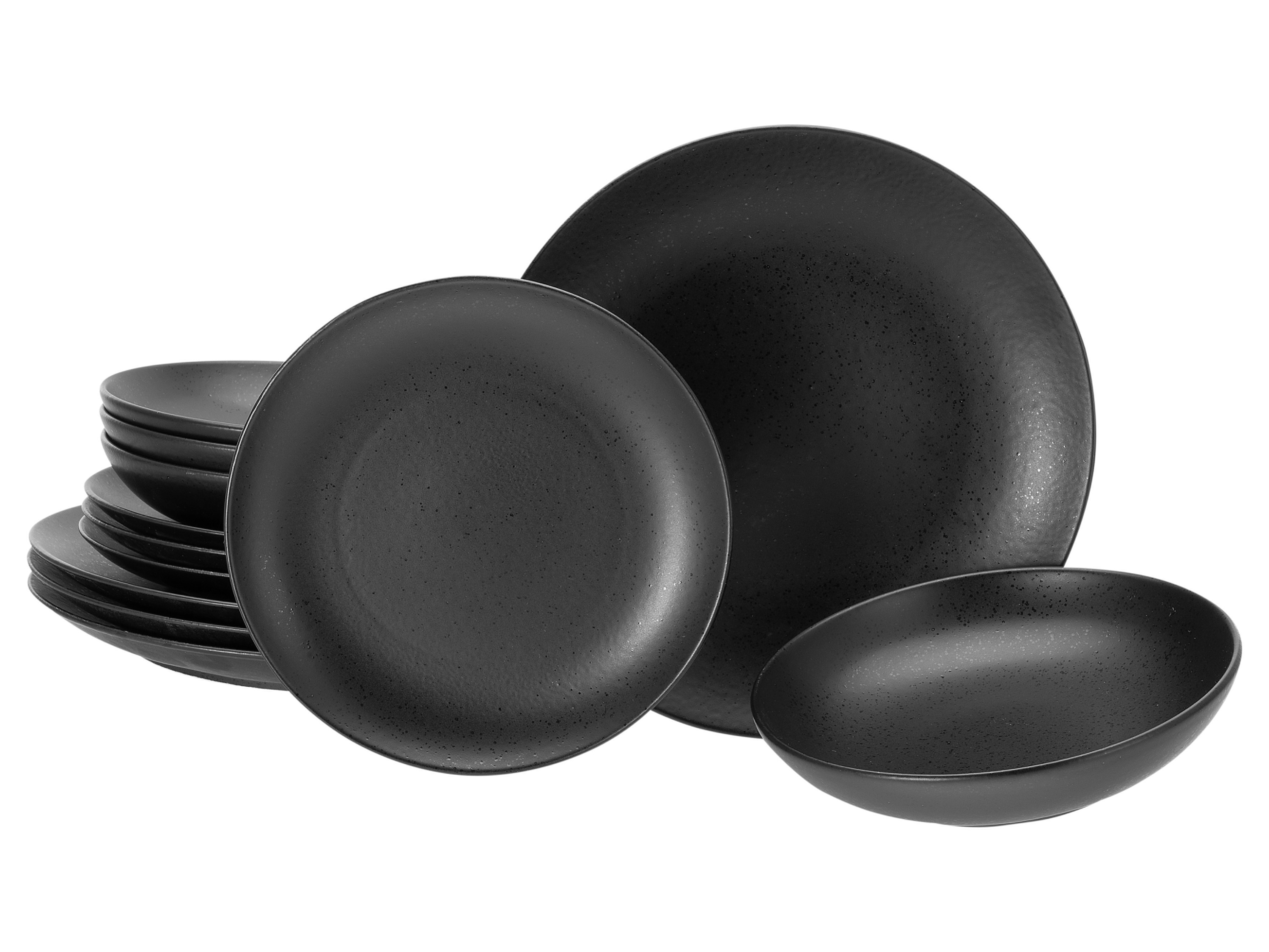 CREATABLE Tellerset »Magic Black«, 12-teilig