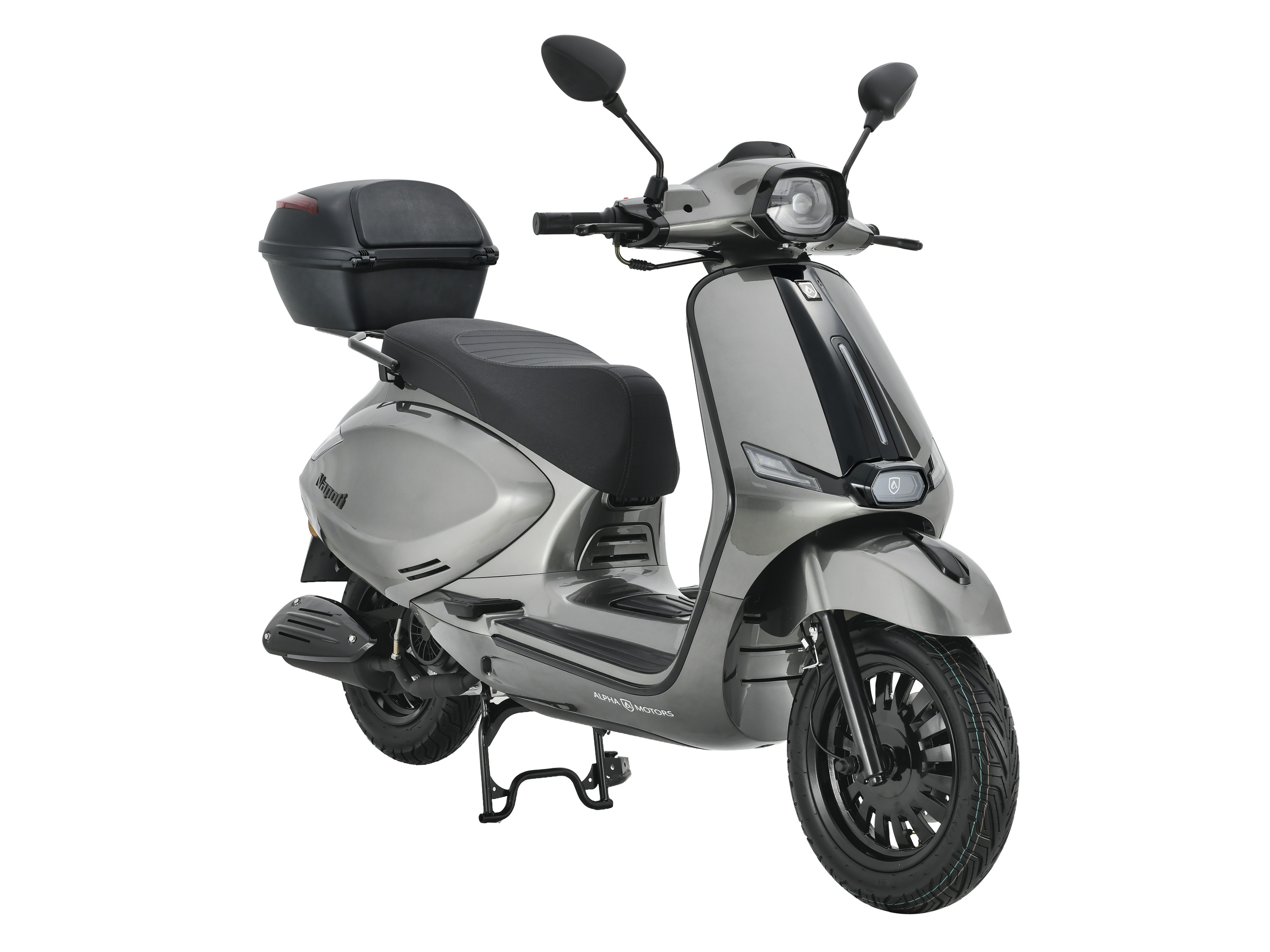 ALPHA MOTORS Motorroller Napoli EURO 5 (125 ccm 85 km/h EURO 5+ silber, inkl. Topcase)