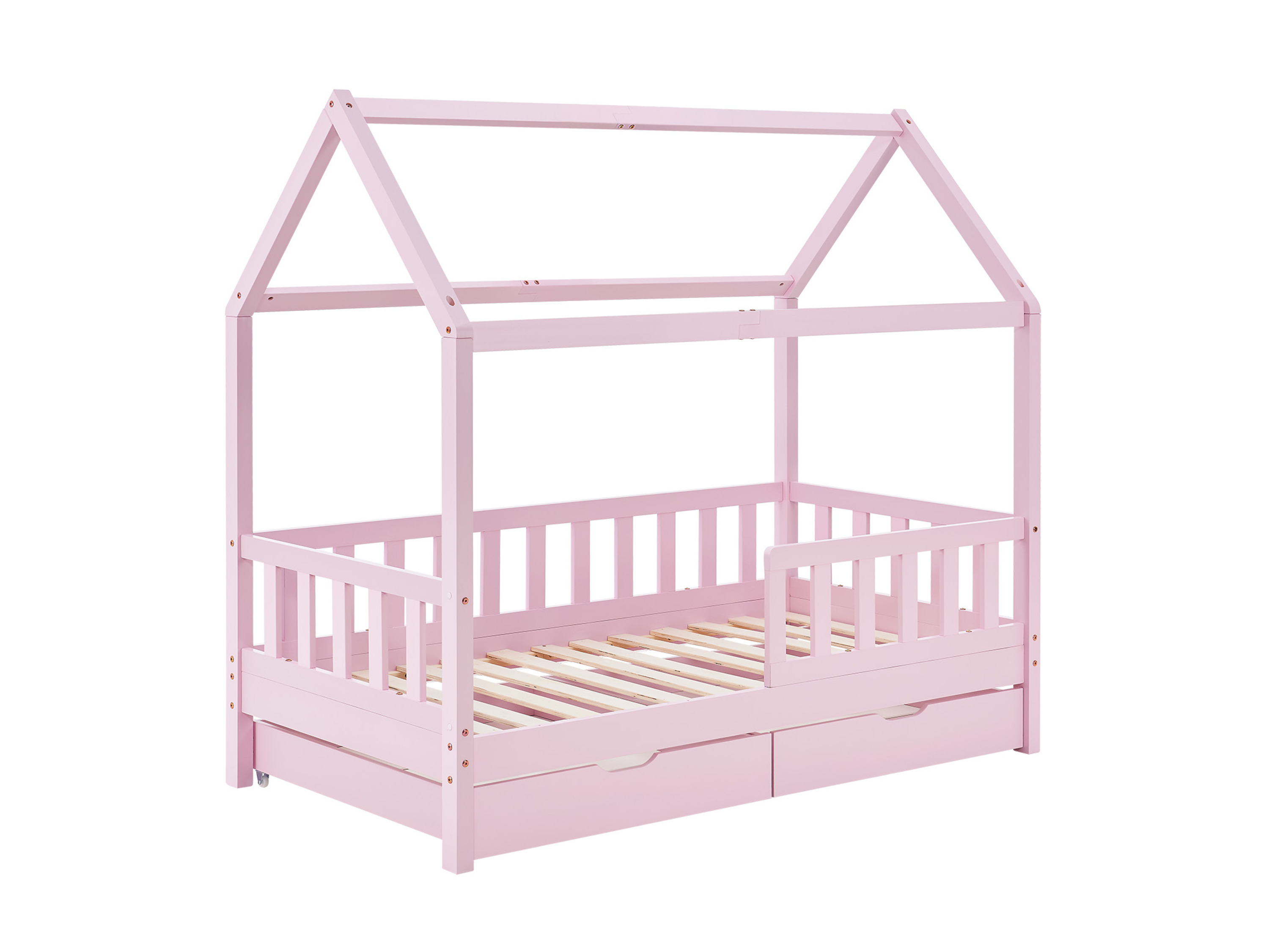 JUSKYS Kinderbett Marli_STR_OS (rose mit Bettkasten, 200 x 90 cm)