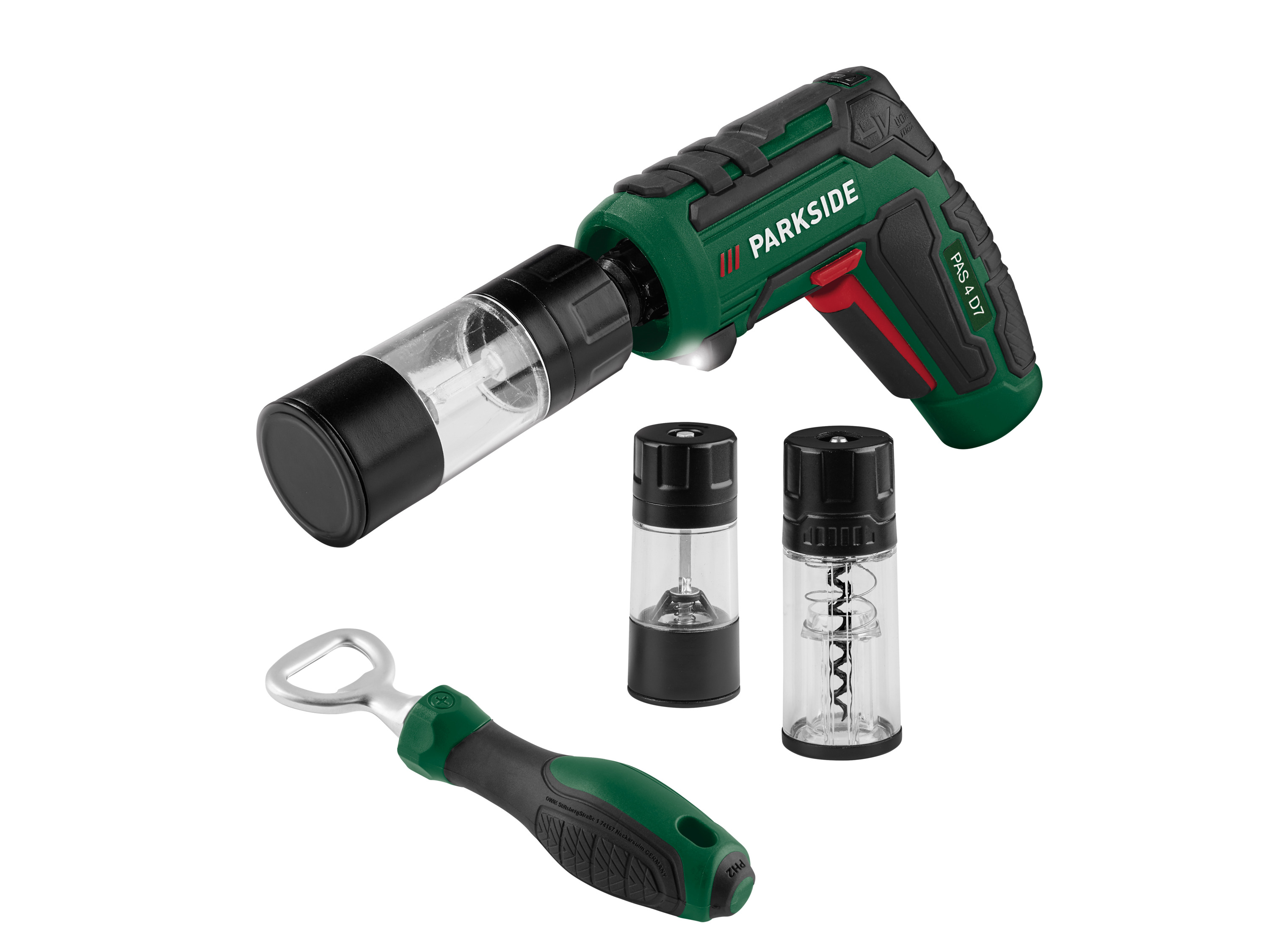 PARKSIDE® 4 V Akku-Schrauber-Set »PAS 4 D7« - mit BBQ-Zubehör, ohne USB-Netzteil
