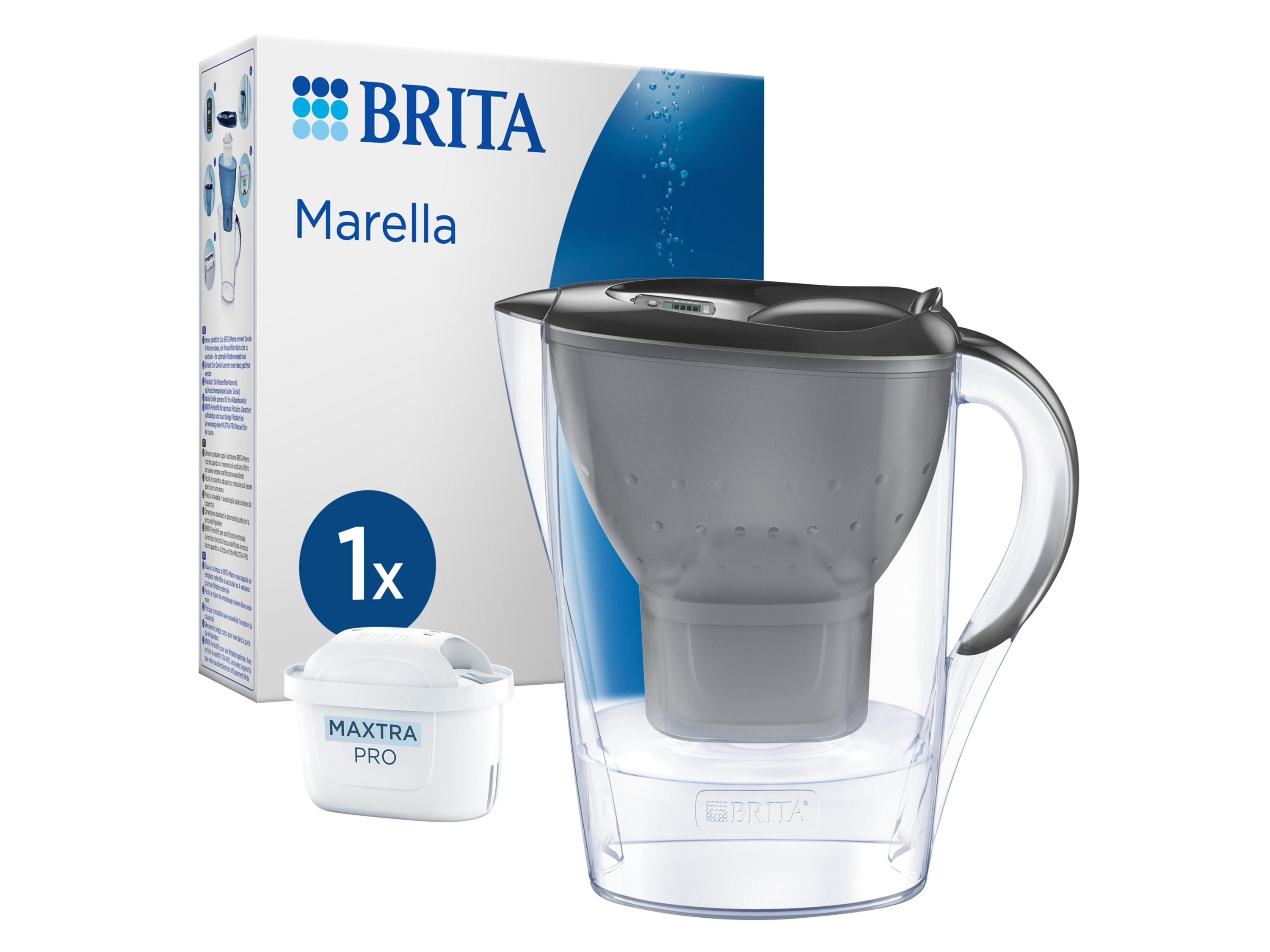 BRITA Wasserfilter Kanne Marella graphit inkl . 1x MAXTRA PRO All-in 1 Filterkartusche''