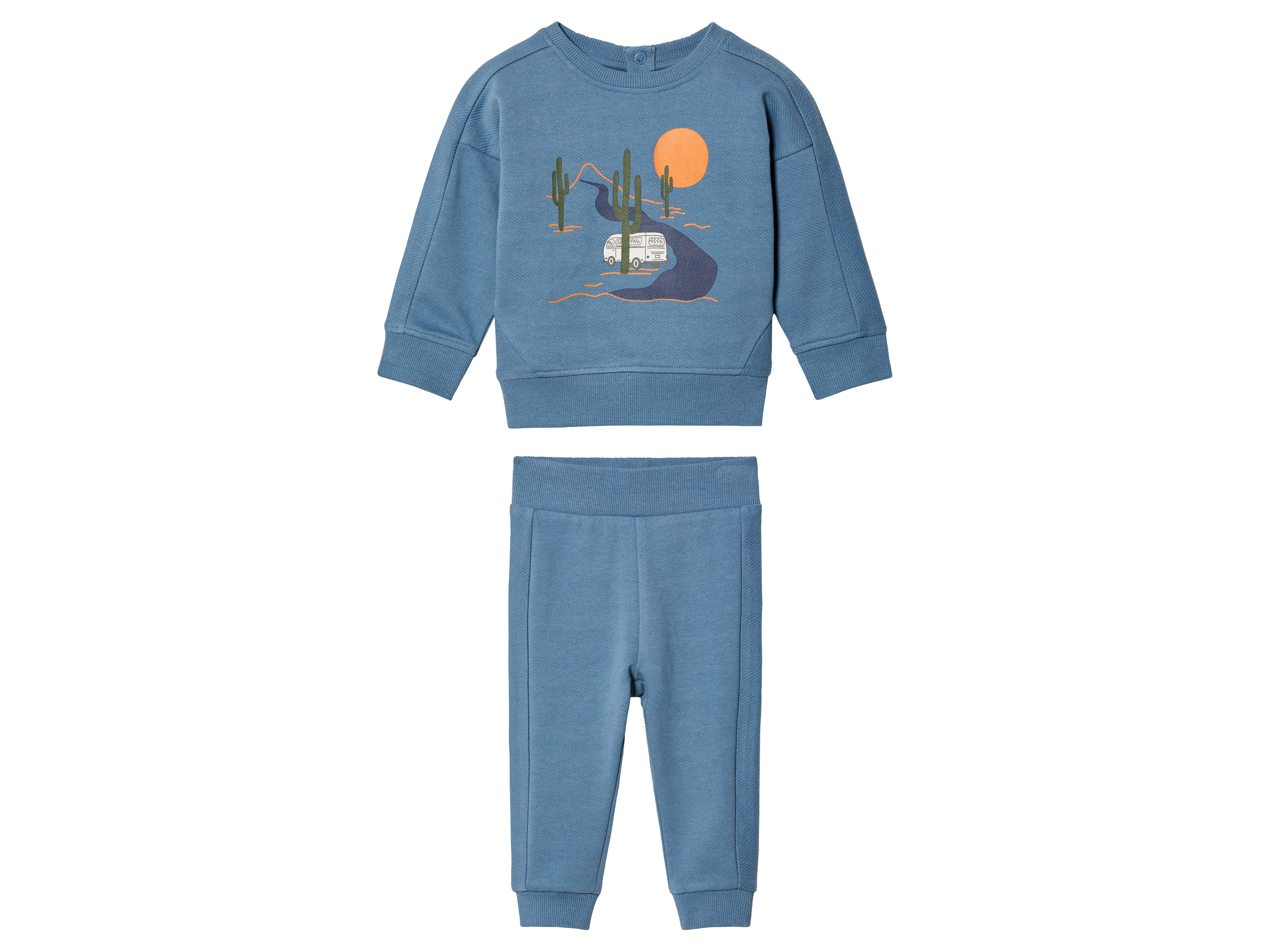 lupilu® Baby Jogginganzug aus reiner Bio-Baumwolle (Blau, 74/80)''