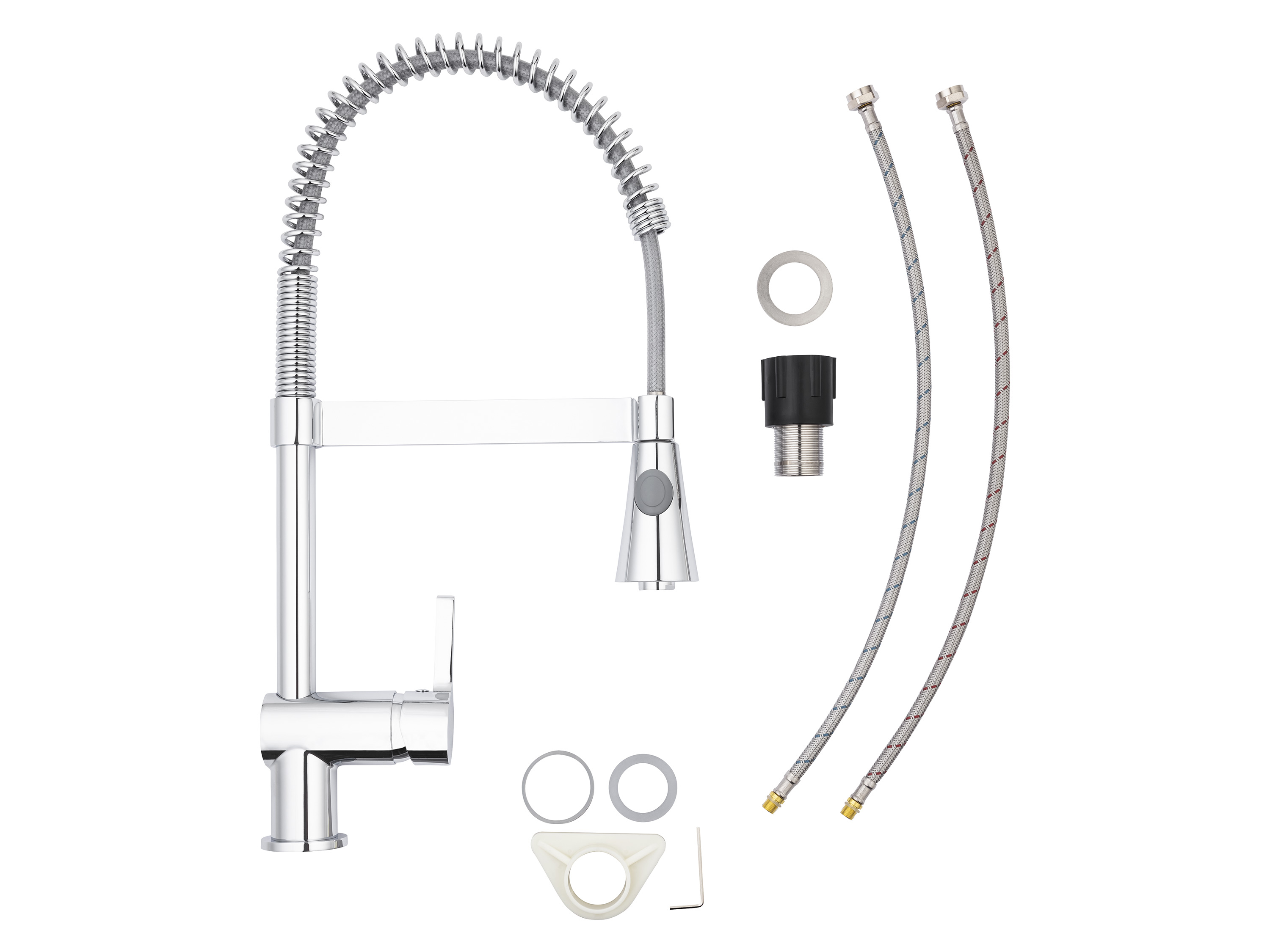 LIVARNO home Armatur Küche mit Spiralfeder/ Gummischlauch (Spiralfeder)''