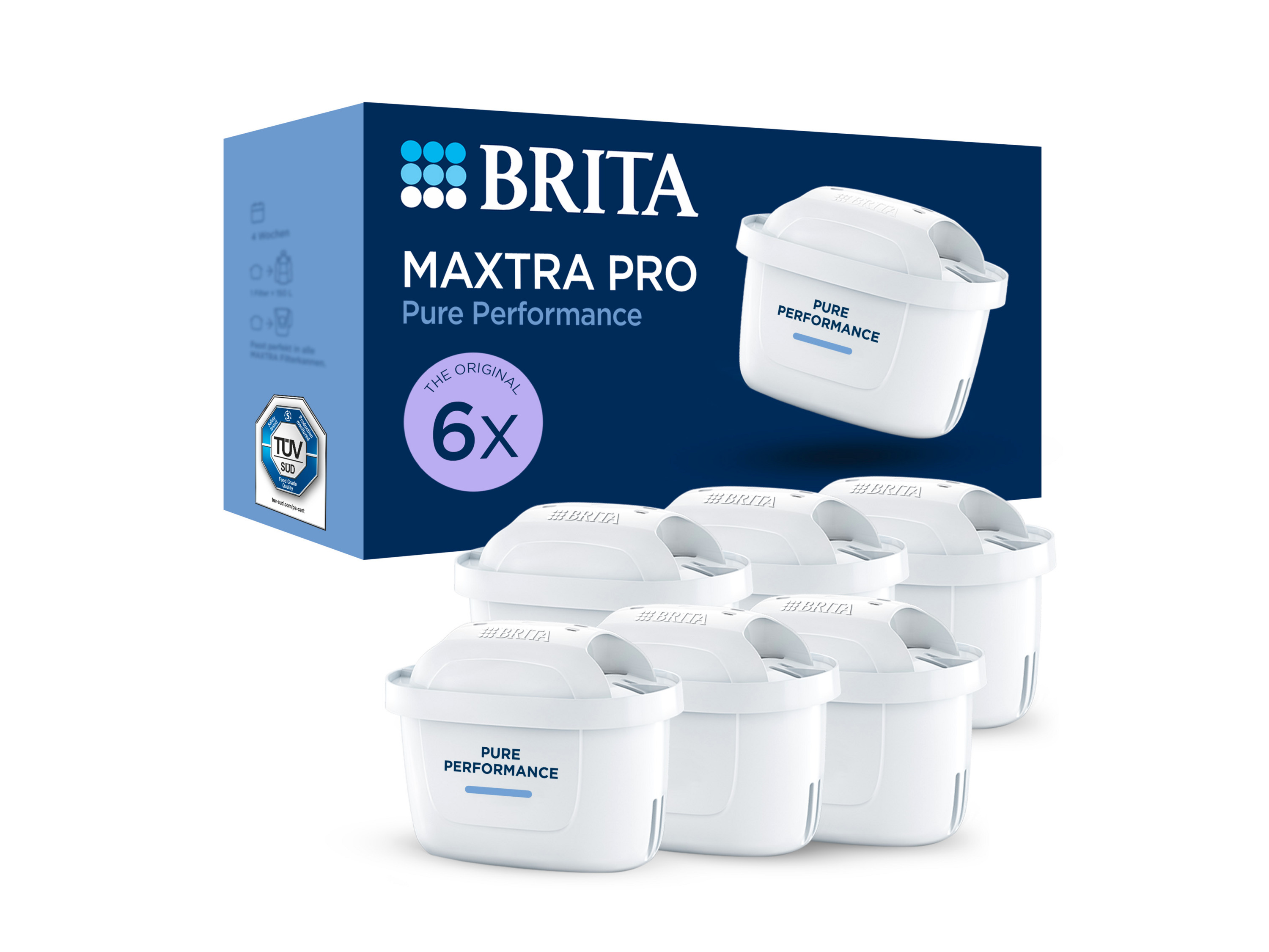 BRITA Wasserfilter-Ersatzkartusche MAXTRA PRO Pure Performance (6er Pack (Halbjahresvorrat))''