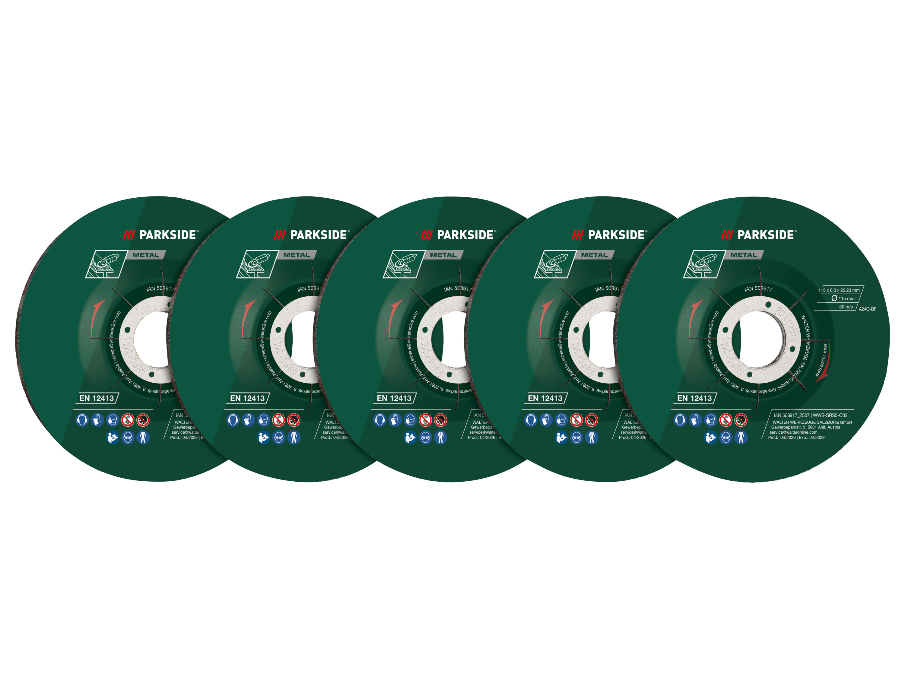 PARKSIDE® Fächerscheiben-Set / Klettschleifteller mit Schleifpapier-Set / Reinigungsscheibe / Schruppscheiben-Set''