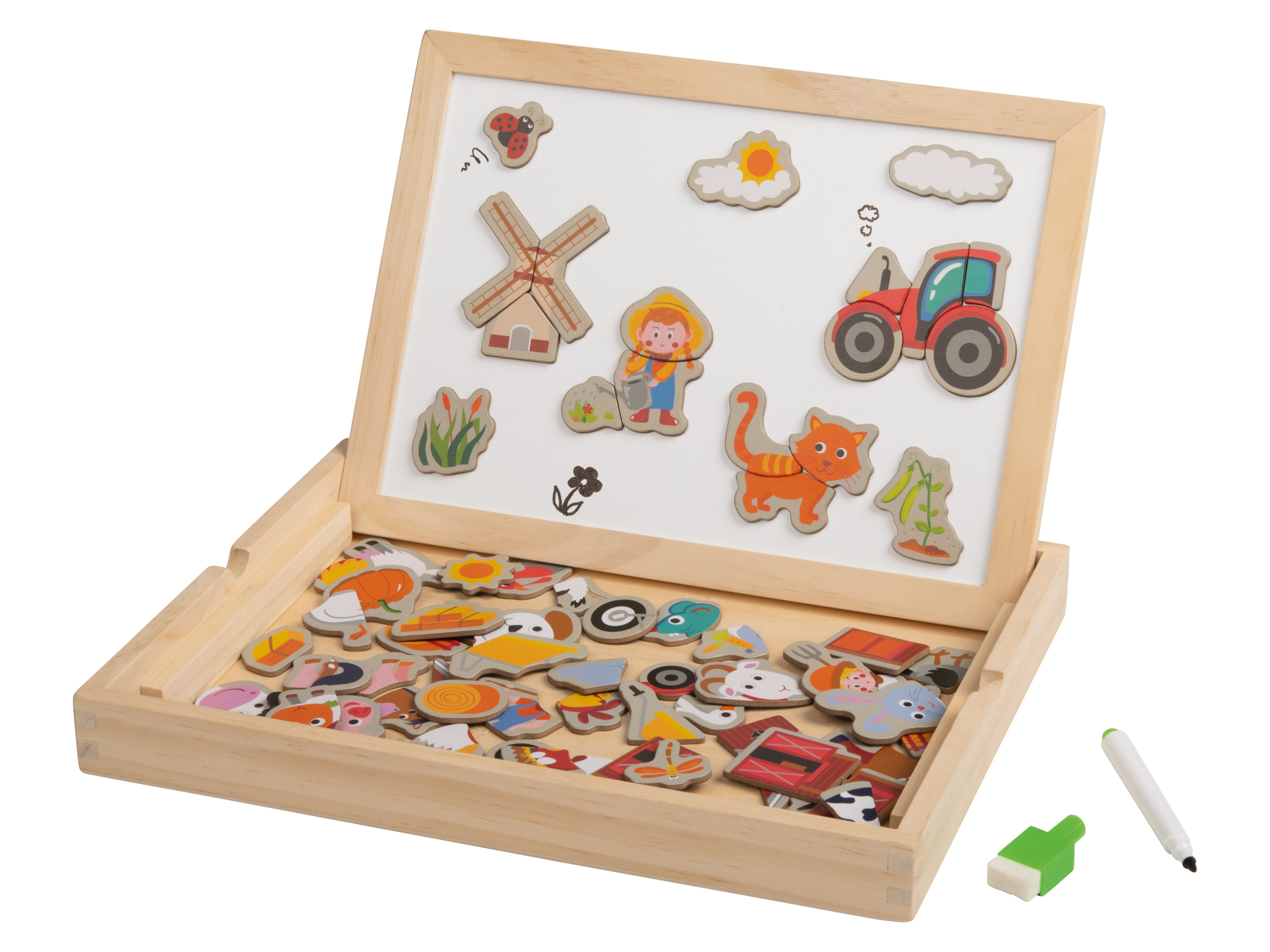 lupilu® Holz Spielwaren Puzzle (Magnetbox Tiere)