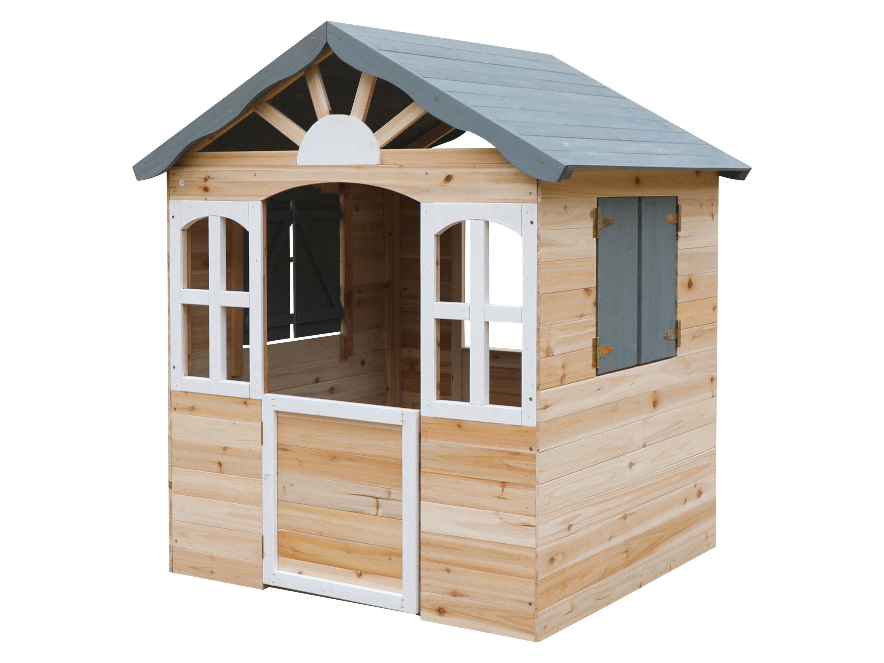 DOBAR Buntes Spielhaus aus Holz (Anthrazit)