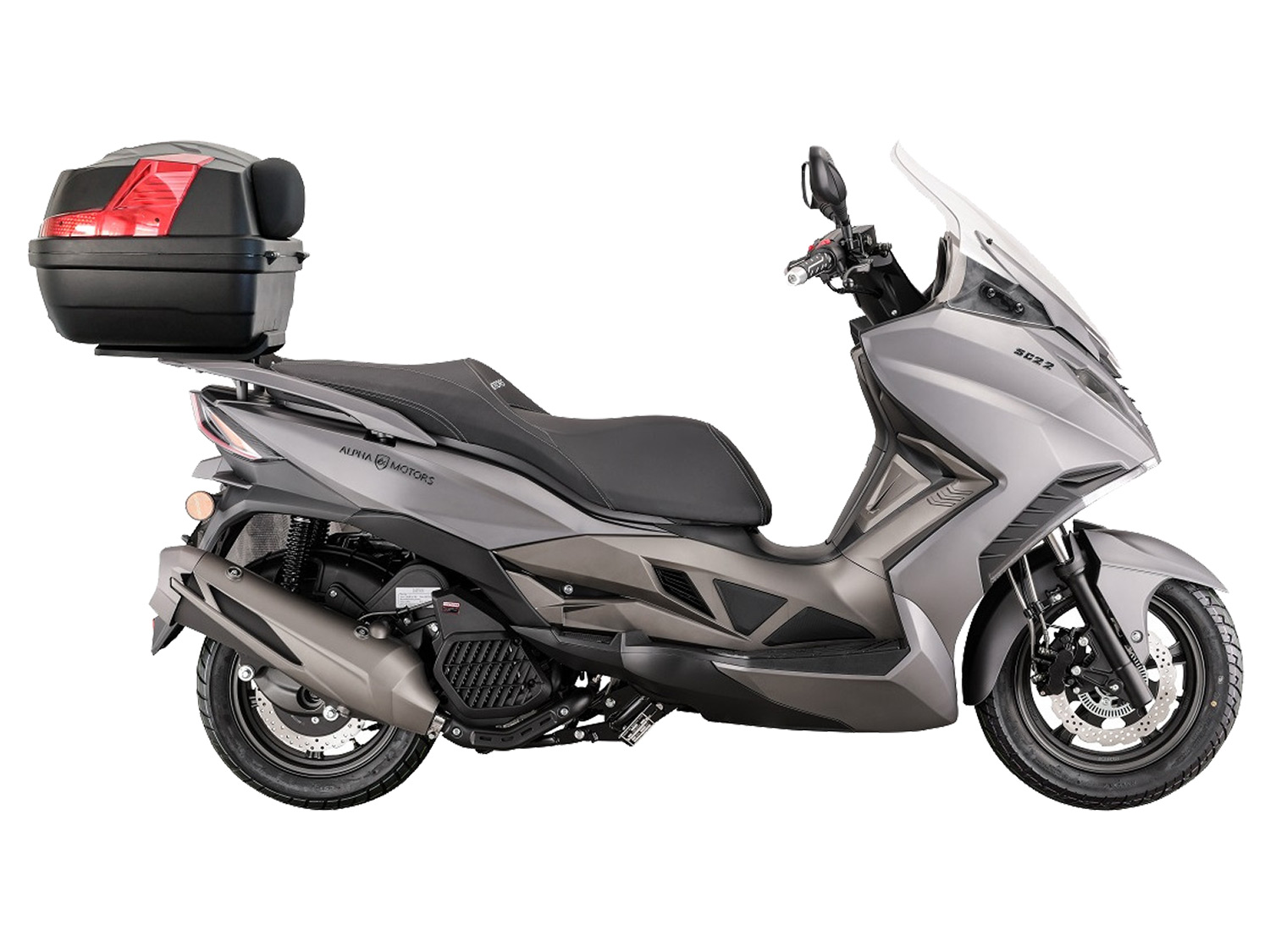 ALPHA MOTORS Motorroller Sport Cruiser 22 125 ccm 95 km/h EURO 5 inkl. Topcase (Grau)