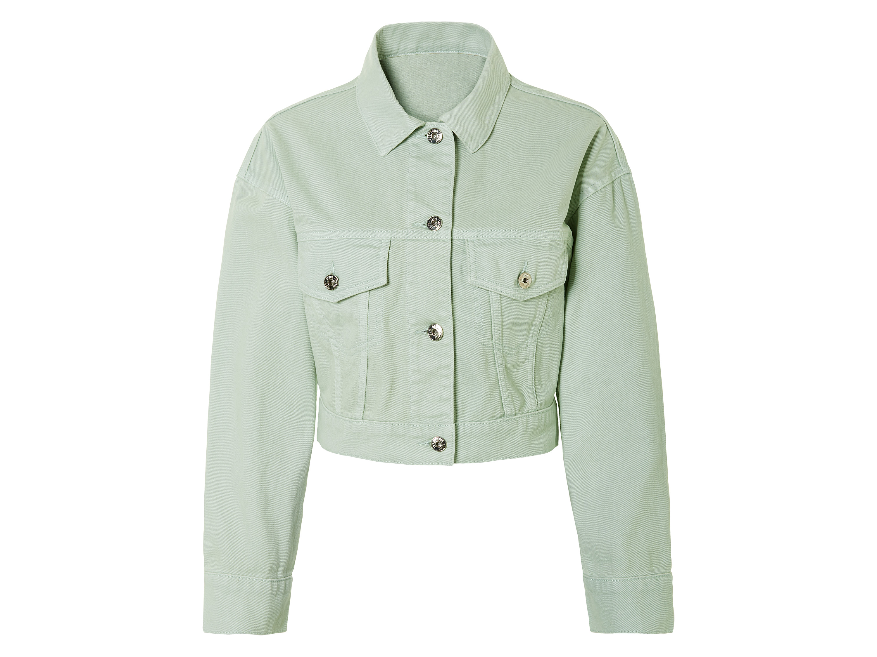 esmara® Damen Jeansjacke cropped (Hellgrün, 34)