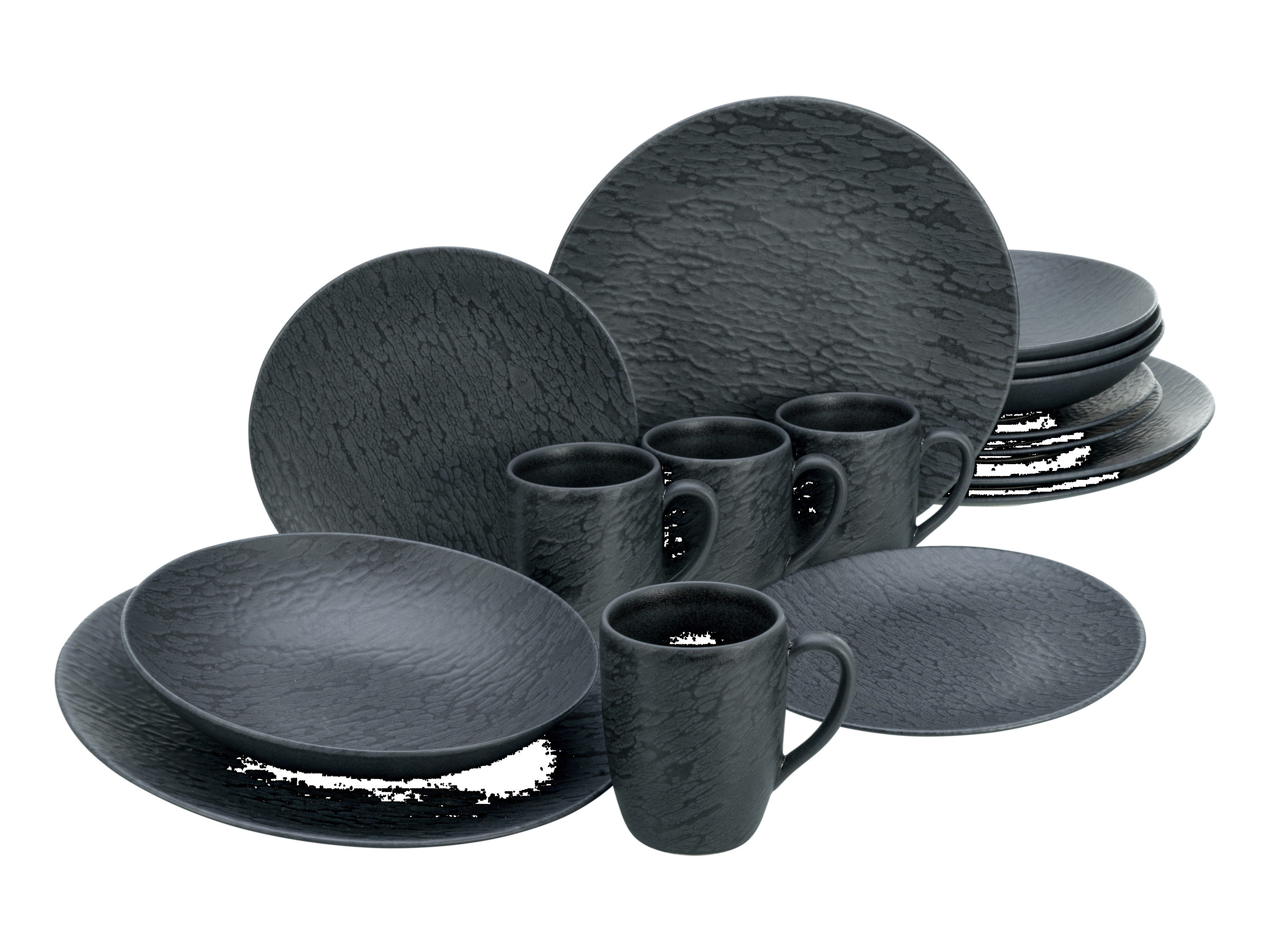 Creatable Geschirrset »Schiefer Black« (16-teiliges Kombiservice)