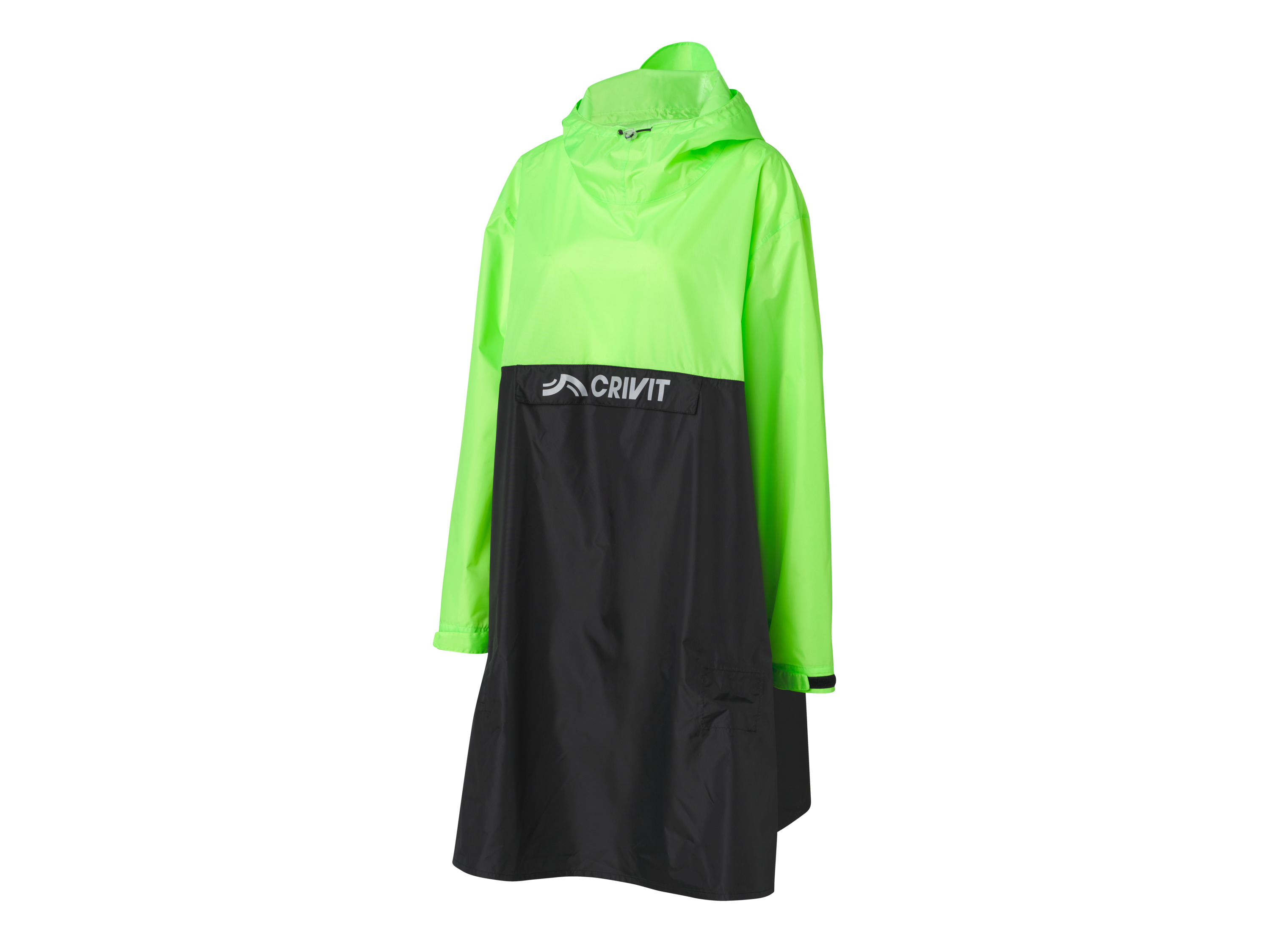 CRIVIT Regenponcho, mit reflektierenden Deko-Elementen (grün/schwarz, L/XL)''