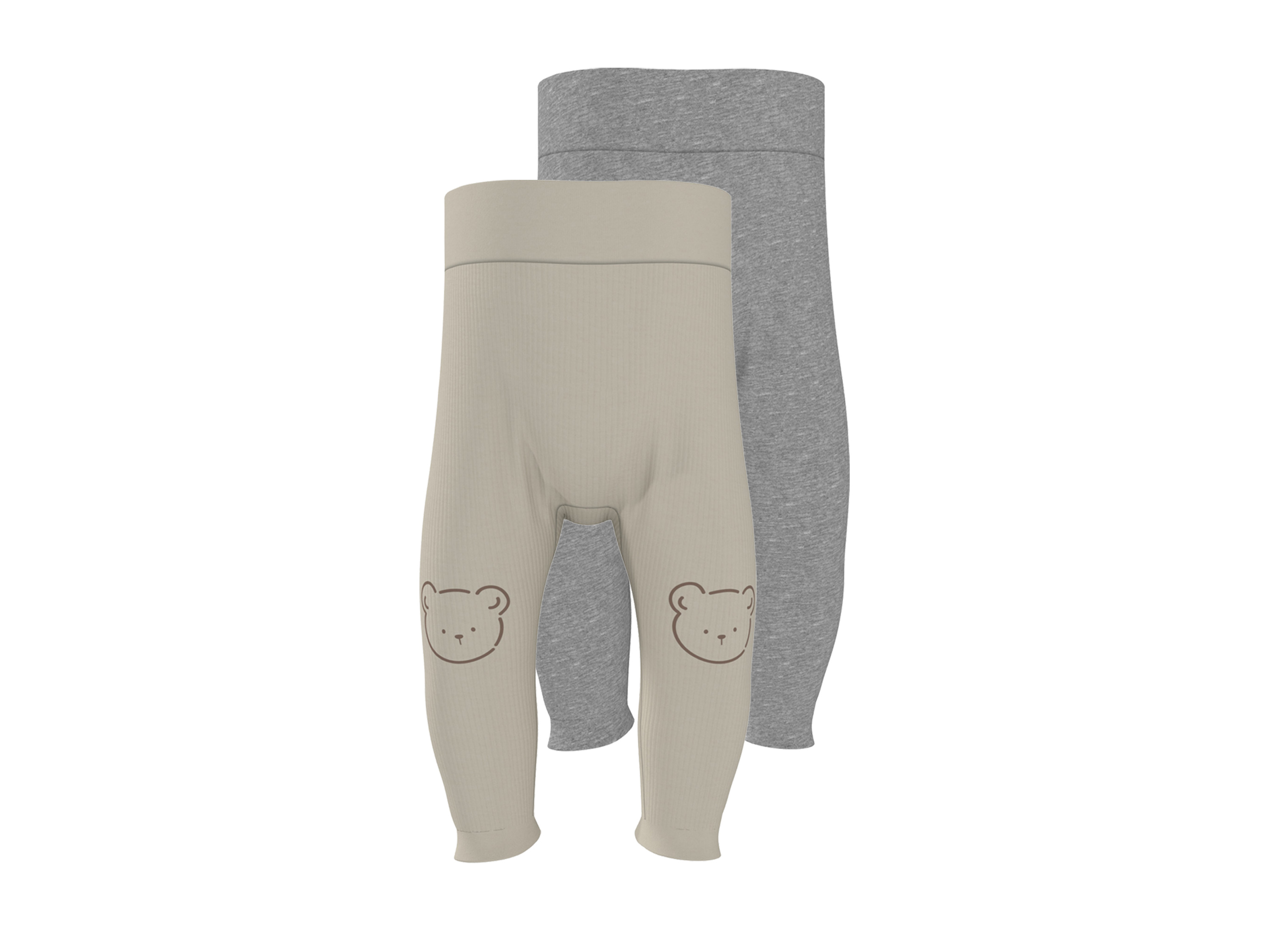 LUPILU® Baby Jogginghosen, 2 Stück (beige/grau, 62/68)