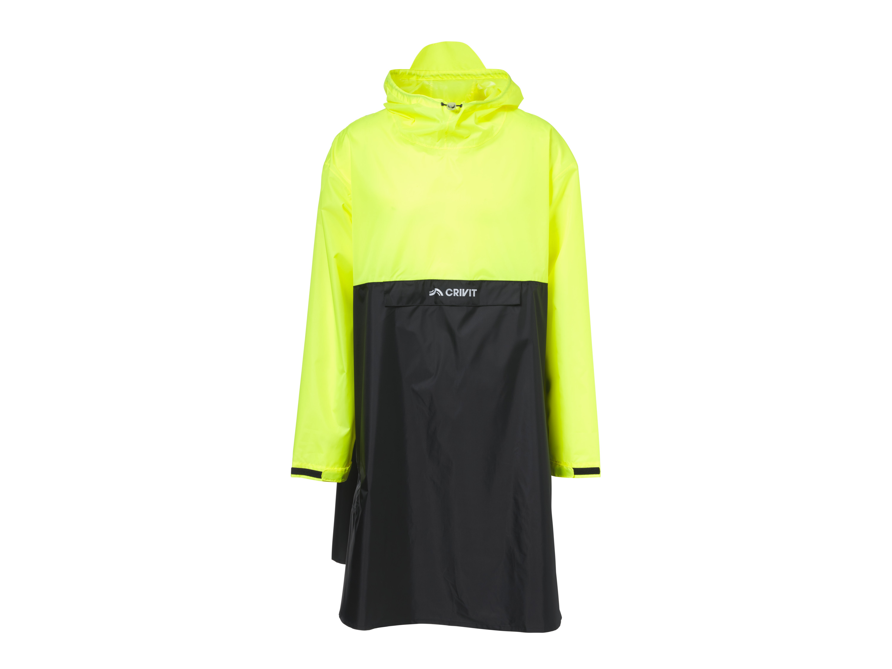 CRIVIT Premium Regenponcho (schwarz/gelb, L/XL)