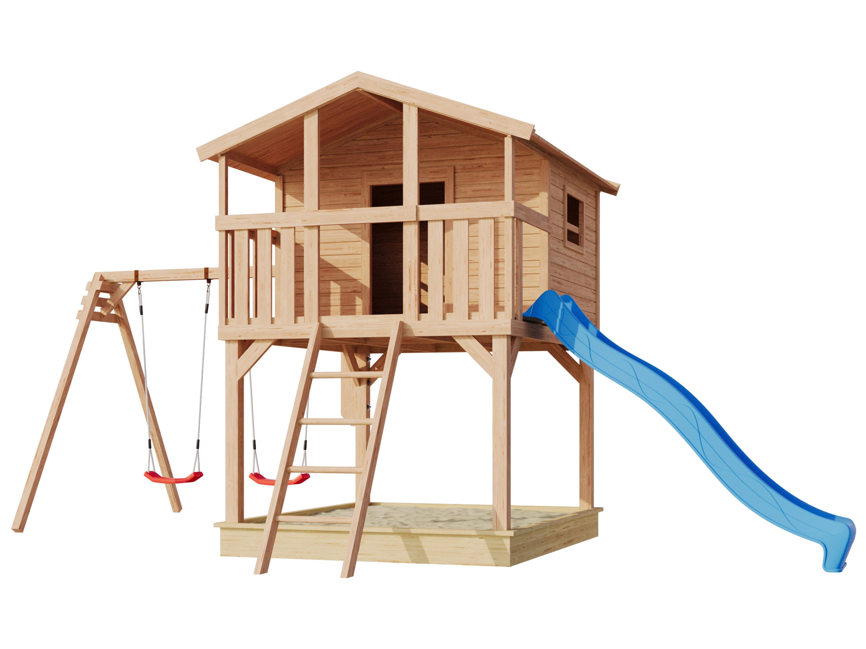 KARIBU Premium Stelzenhaus Benni - XXL Spielhaus (naturbelassen)