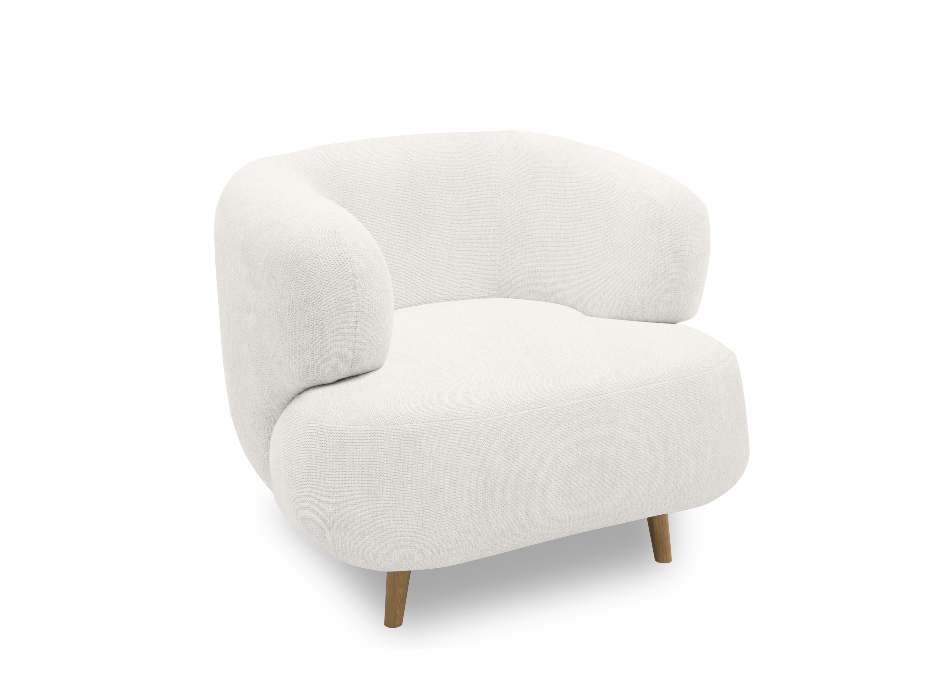 Domo 2-Sitzer Sofa / Sessel »Brest«, im modernen Design (Sessel + Holzfüße, 90x86cm, Weiß)