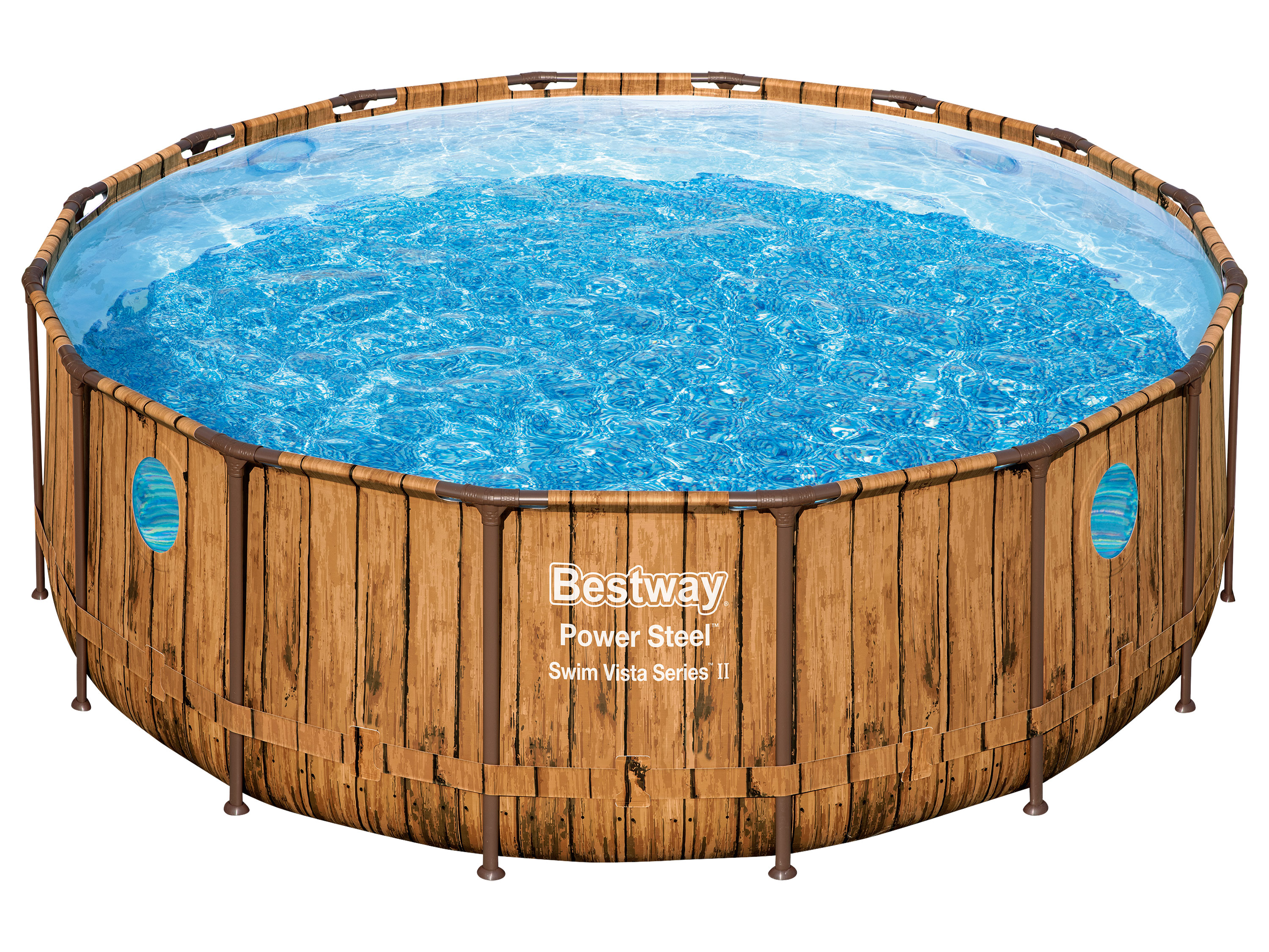 BESTWAY Power Steel™ Swim Vista Series™ Frame Pool Komplett-Set mit Filterpumpe Ø 488 x 122 cm, rund''