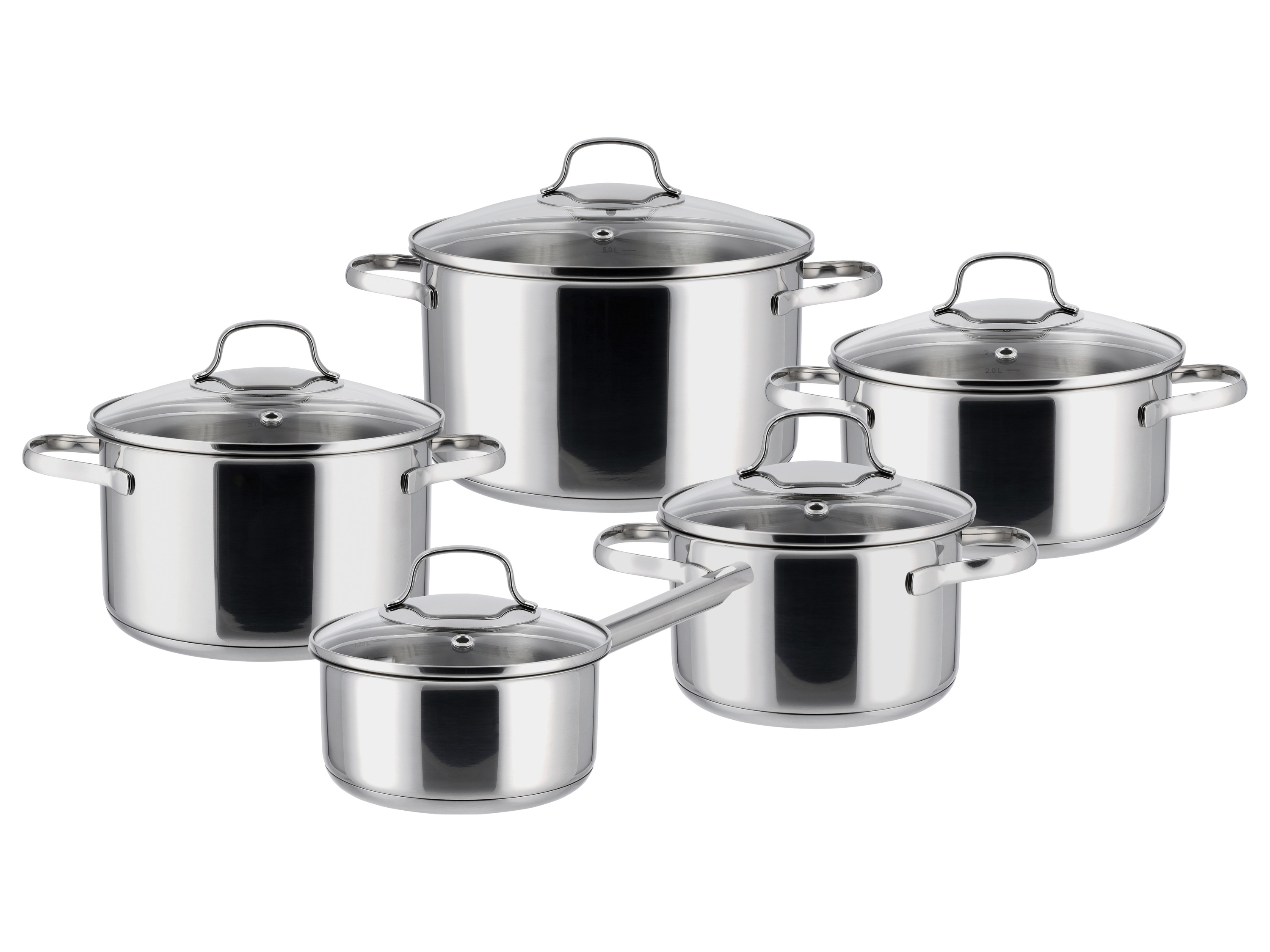 SILVERCREST® Topfset EDS 5 tlg. (Glasdeckel)''