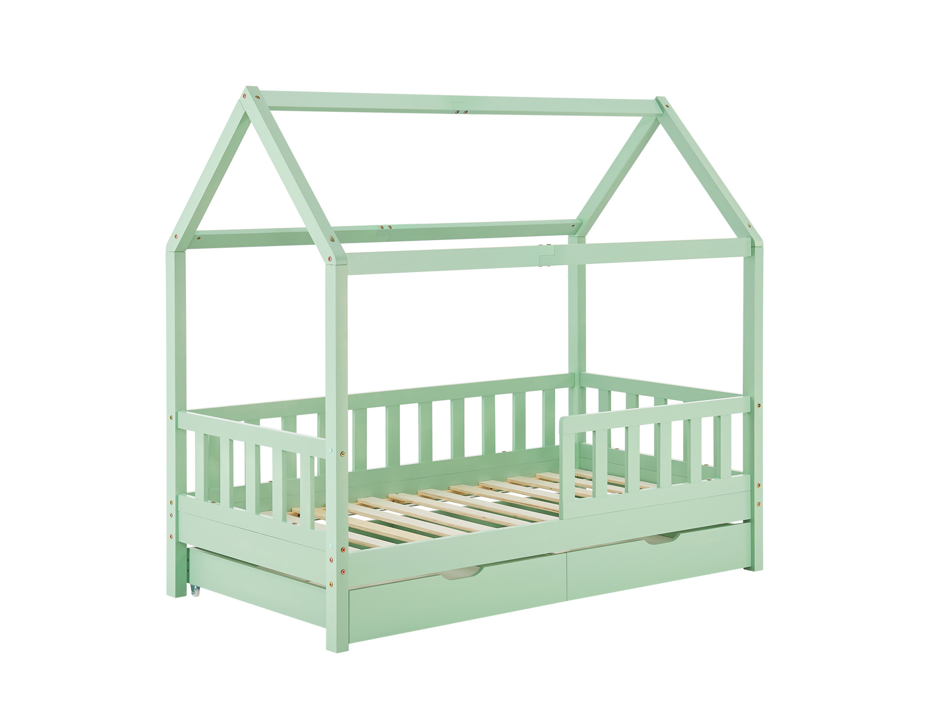 JUSKYS Kinderbett Marli_STR_OS (mint mit Bettkasten, 200 x 90 cm)