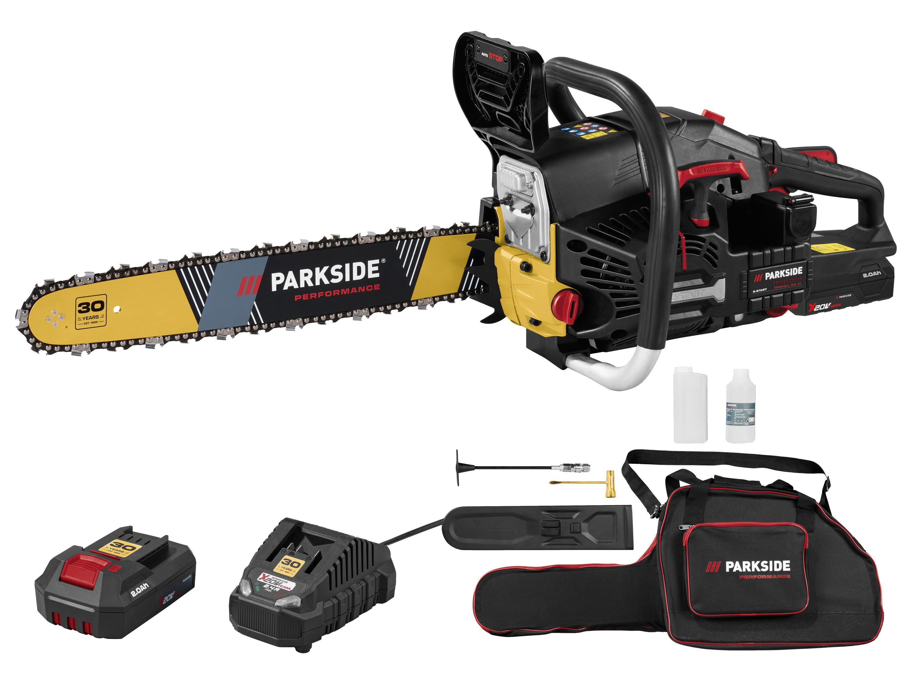PARKSIDE PERFORMANCE® Benzin-Kettensäge »PPBKS-L 56 A1« mit Elektrostart