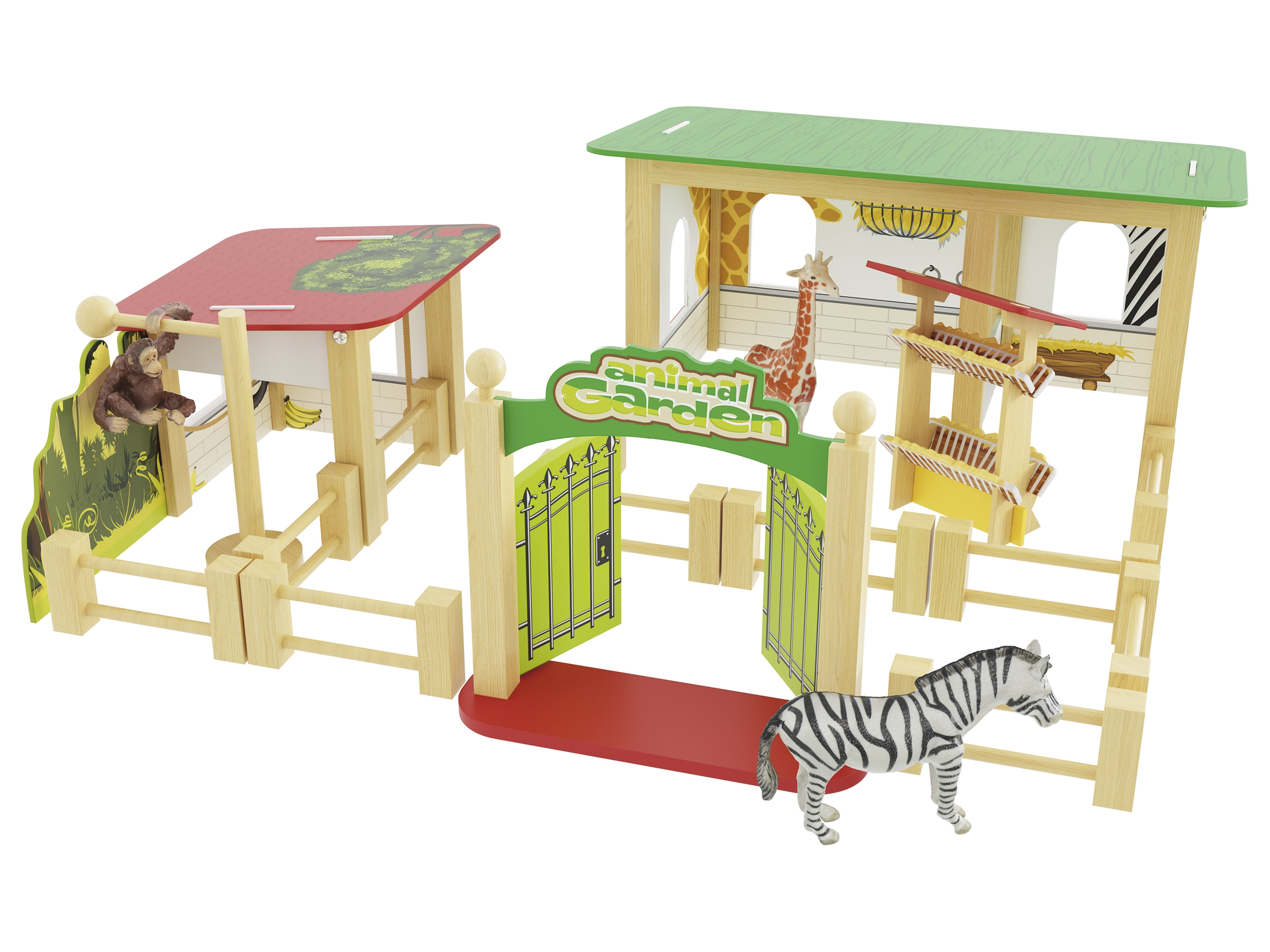 Playtive Animals Holz Bauernhof, Zoo und Feenbaum (Zoogehege)