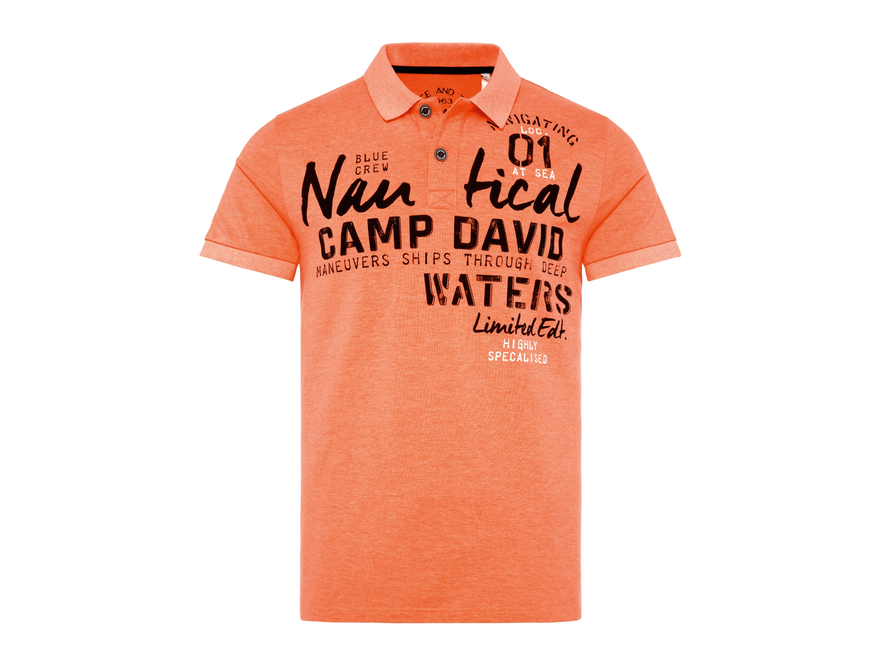 CAMP DAVID Herren Poloshirt (Orange, L)