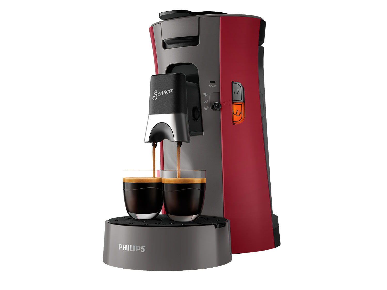 PHILIPS Senseo Select Kaffeepadmaschine (Rot)