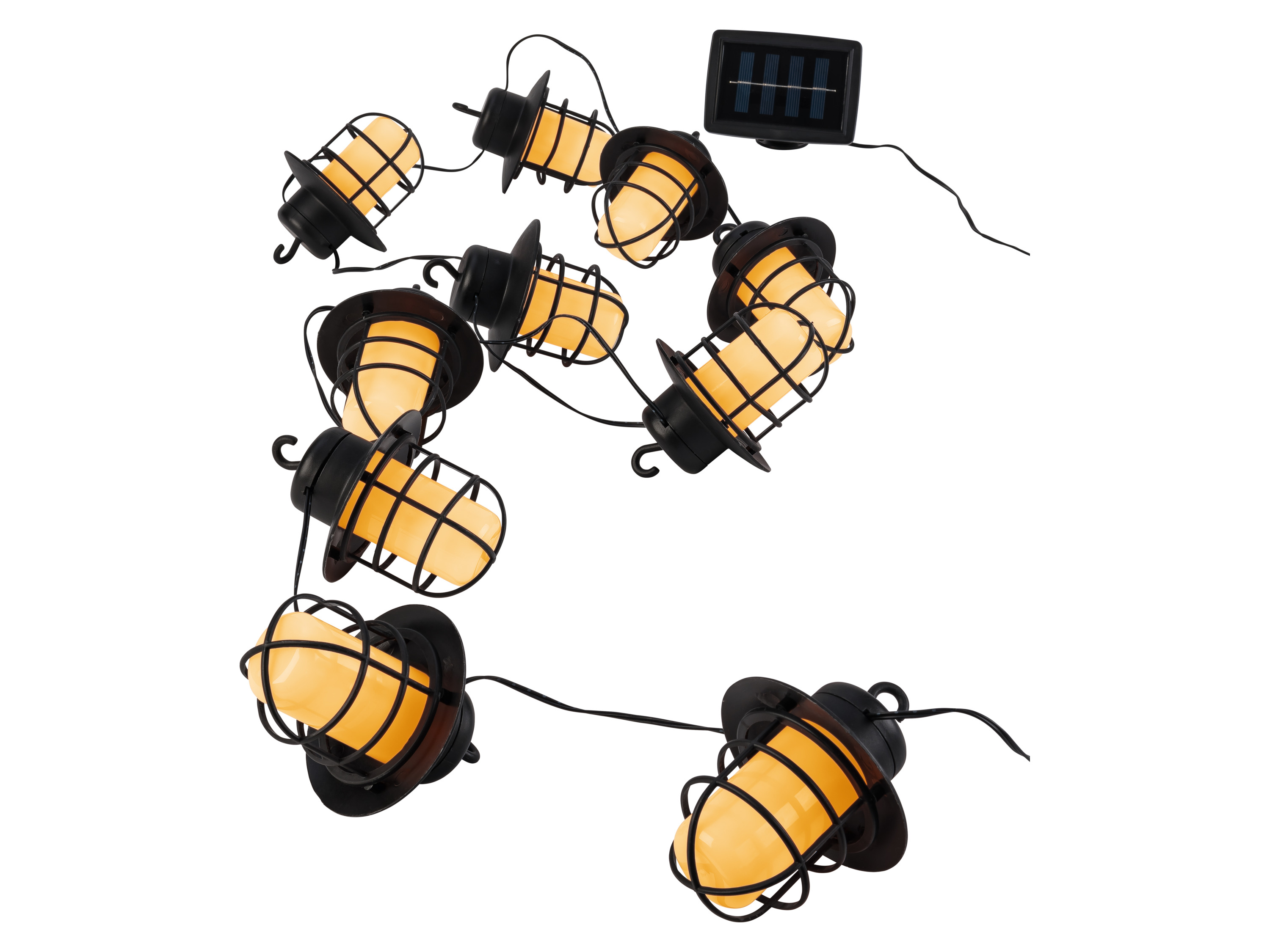 LIVARNO® Lichterkette Flammeneffekt Ball, Mini Laterne Solar 100 LED (Mini-Laterne)