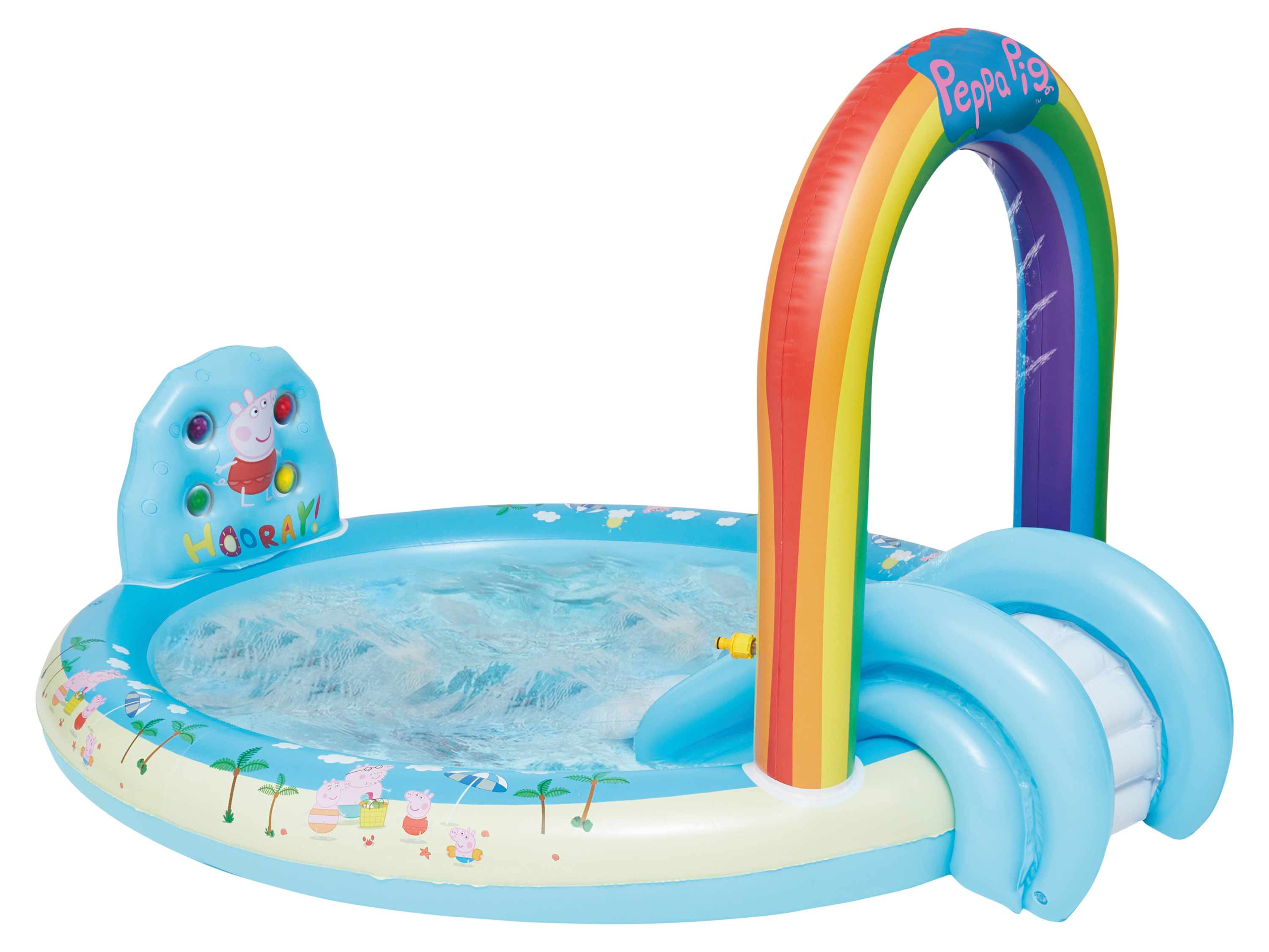 Peppa Pig Playpool, mit Rutsche, Regenbogensprinkler und Spielelementen''