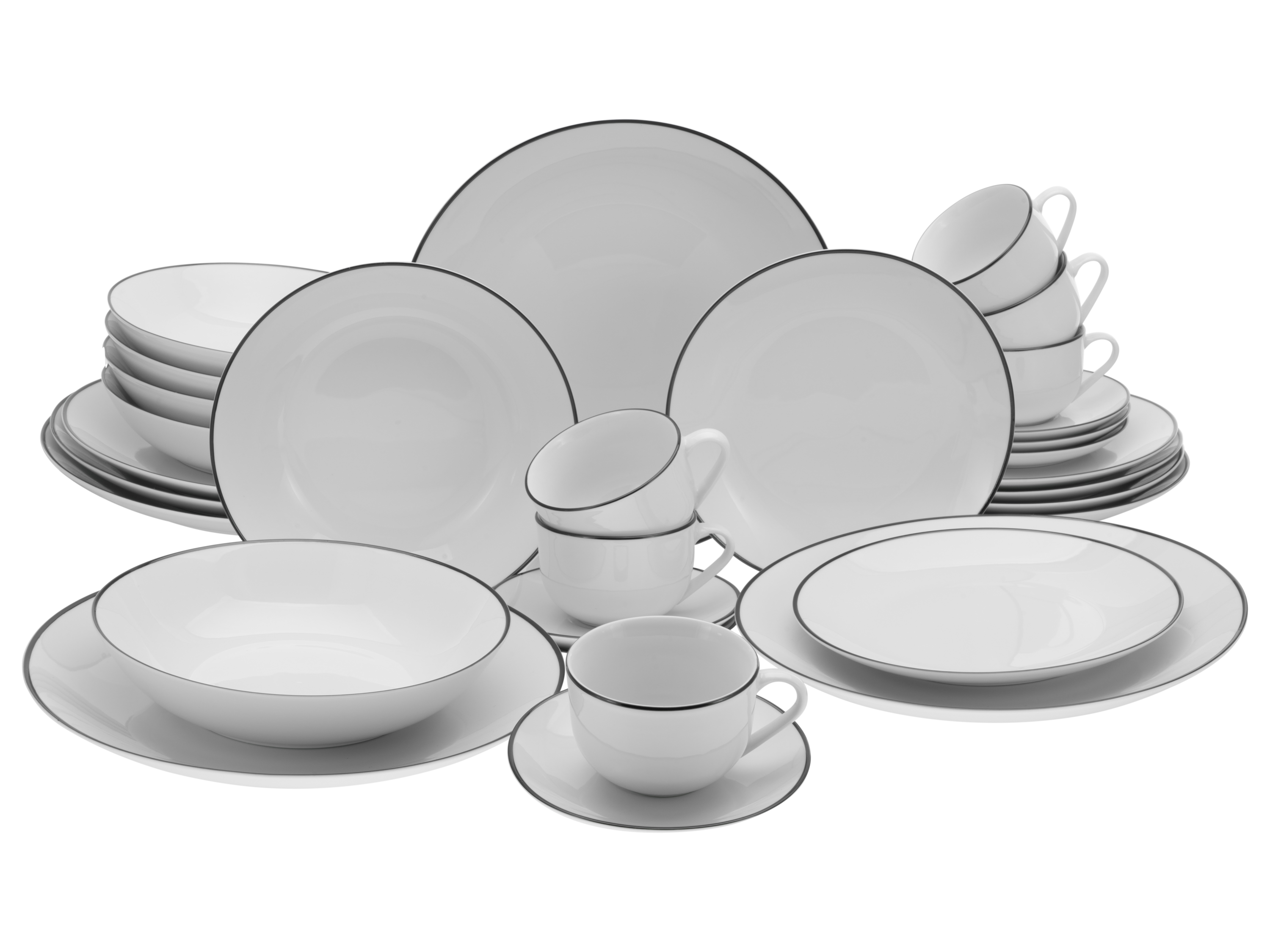 Creatable Geschirrset »Luna Black Line« (30-teiliges Kombiservice)