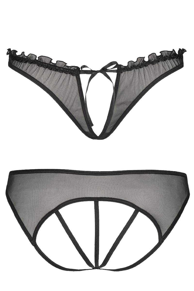 Ouvert String schwarz Plus Size