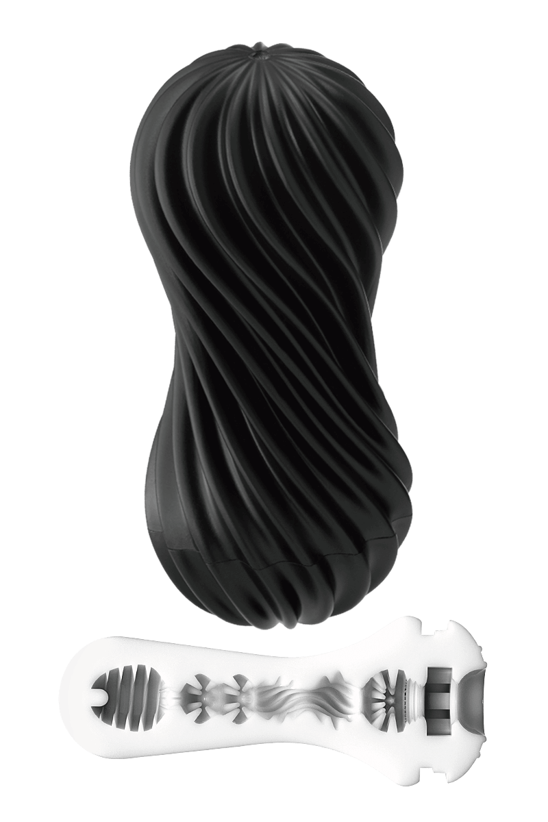 Flex Masturbator mit Vakuumeffekt schwarz - wiederverwendbar - Tenga