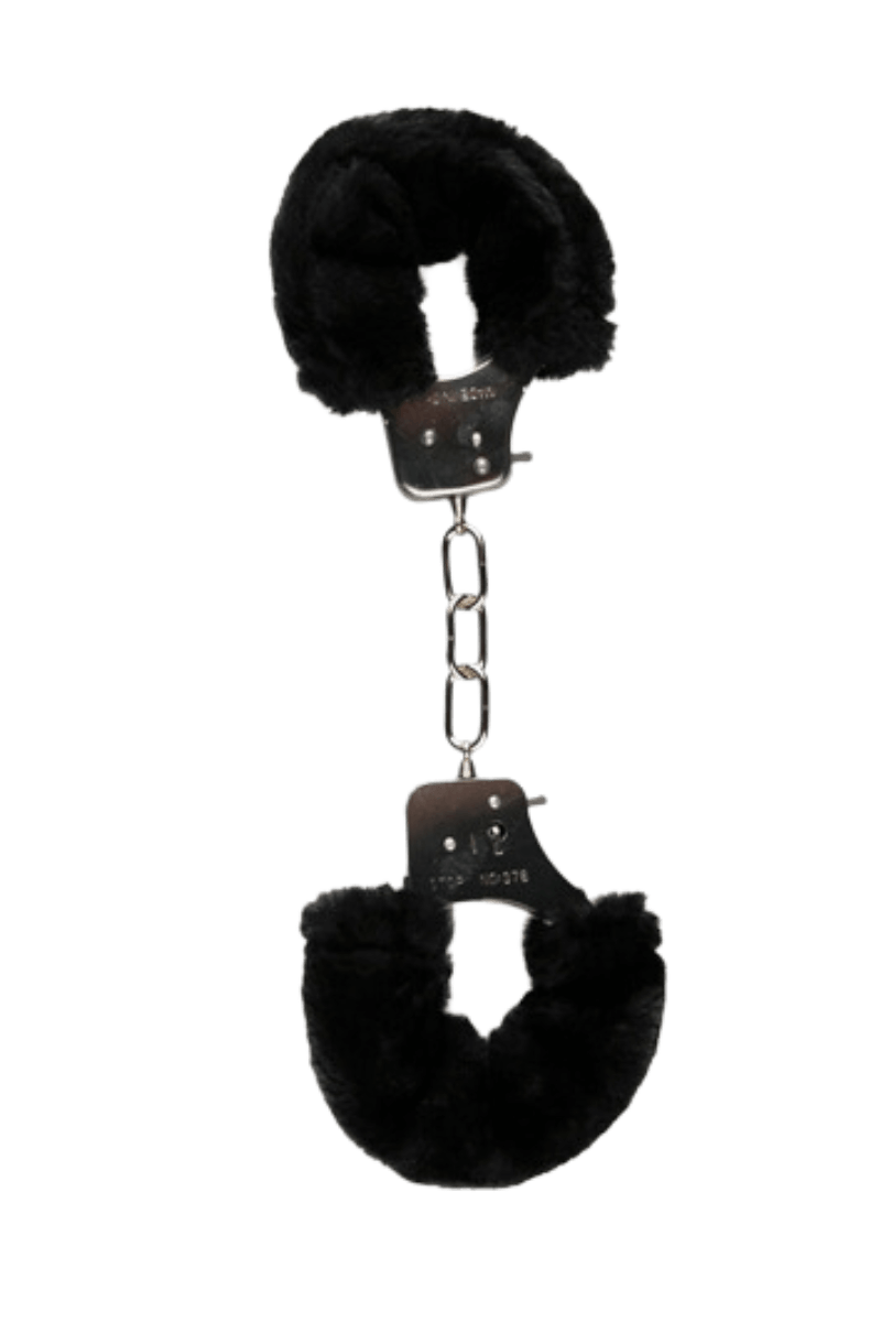 Plüsch-Handschellen schwarz