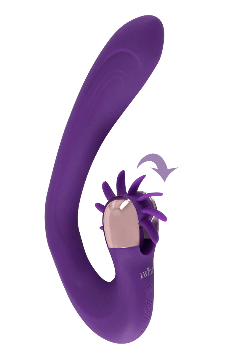 Wärmender Vibrator mit Zungenrad - 23cm