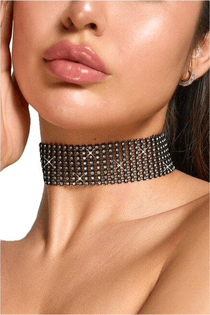 Halsband mit Strasssteinen