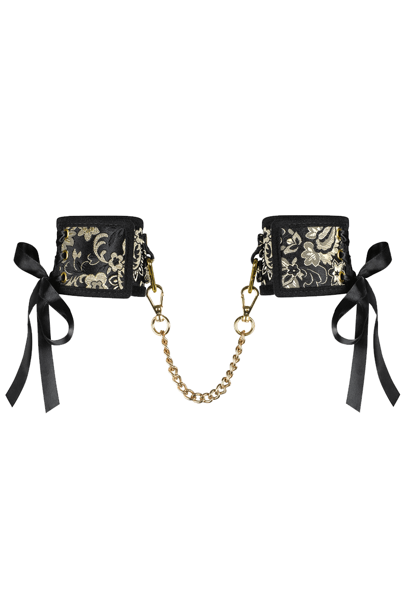 Handschellen schwarz gold