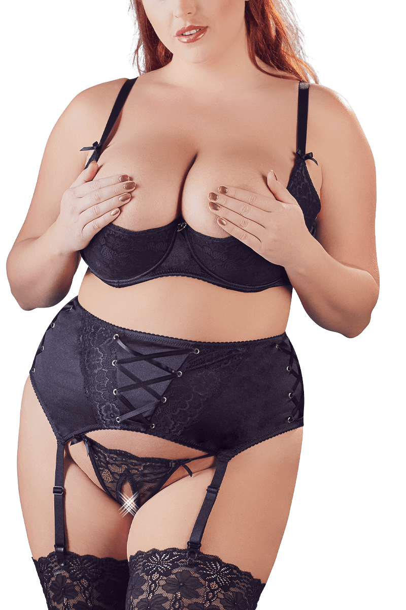Straps-Set Plus Size schwarz