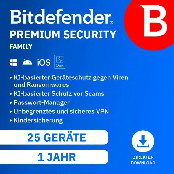 Bitdefender Premium Security Family 2026 (Year(s): 1 Year)