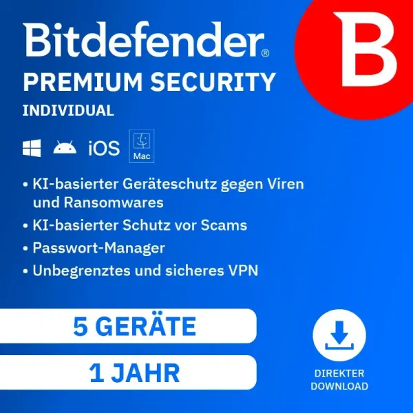 Bitdefender Premium Security Individual 2026 (Year(s): 1 Year)