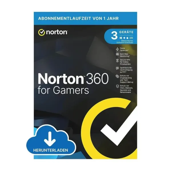 Norton 360 for Gamers 3 Devices / 1 Year 50 GB - No subscription
