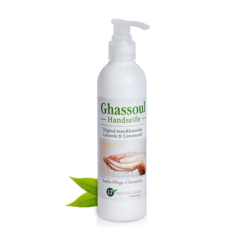 Lavaerde/Ghassoul Mischung zur Handwäsche | mit original marokkanischer Tonerde | Limettenduft | chemie- & seifenfrei | 250 ml mit Spender | vegan & Bio | Wascherde