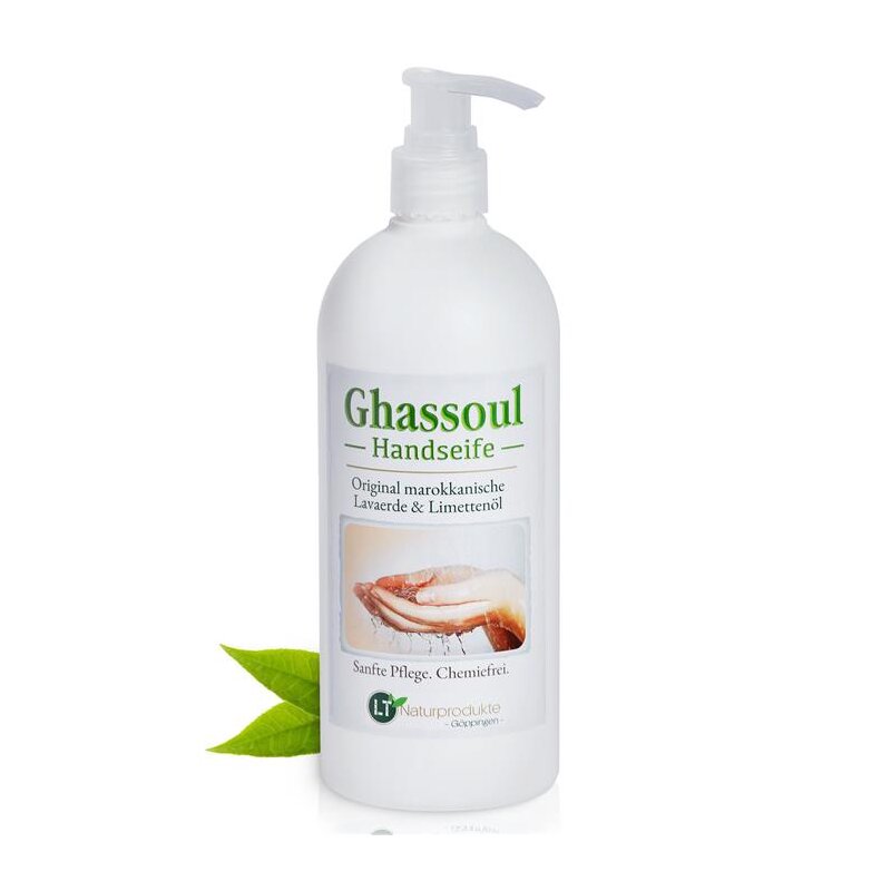 Lavaerde/Ghassoul Mischung zur Handwäsche | mit original marokkanischer Tonerde | Limettenduft | chemie- & seifenfrei | 500 ml mit Spender | vegan & Bio | Wascherde