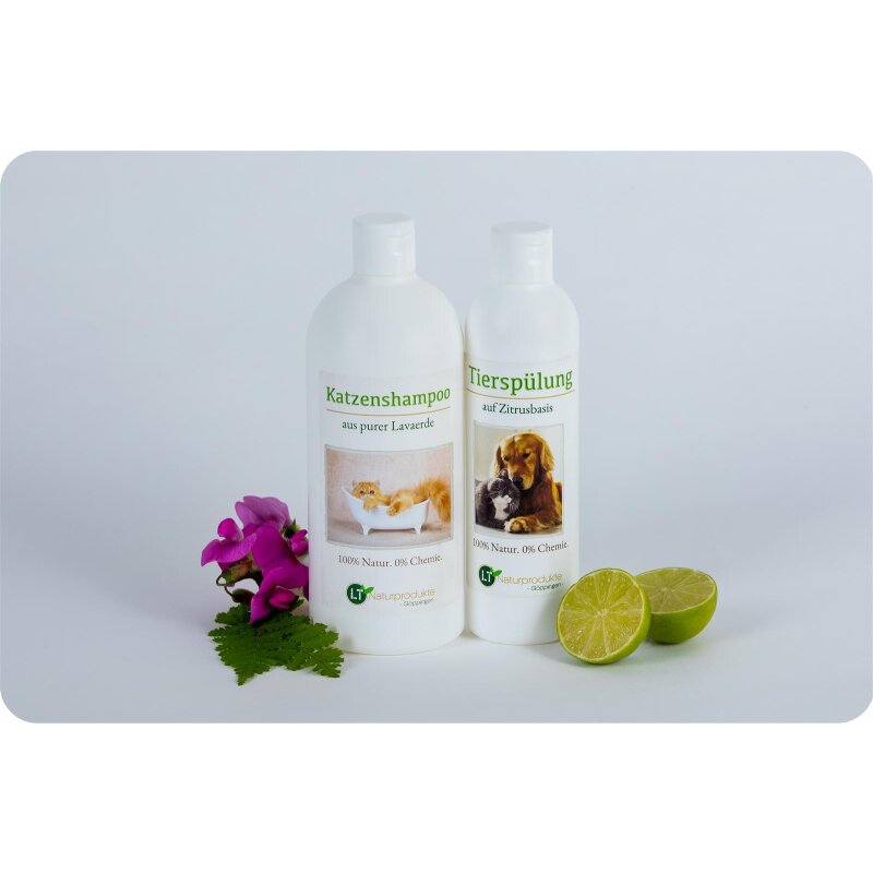 Pflegeset für Katzen | MAXI Sparset mit Shampoo & Pflegespülung | sanfte Fellpflege ohne Chemie & Seife | gegen Juckreiz | hypoallergen | 500 ml & 250 ml | neuer Glanz für Kurz- und Langfell