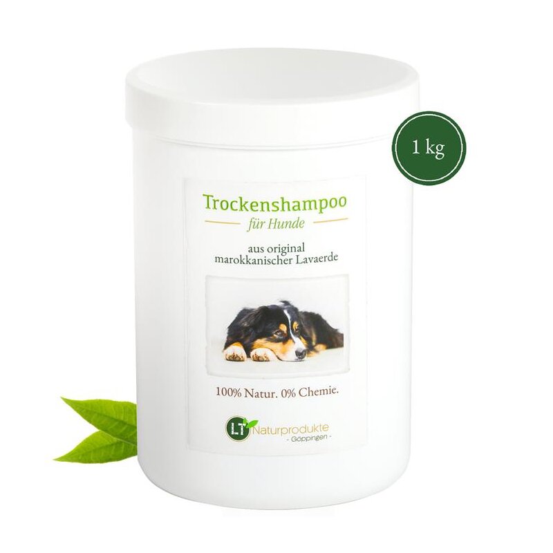 Trockenshampoo für Hunde - mit original marokkanischer Lavaerde | Vegan und Bio | zur chemiefreien Fellpflege | 1 kg