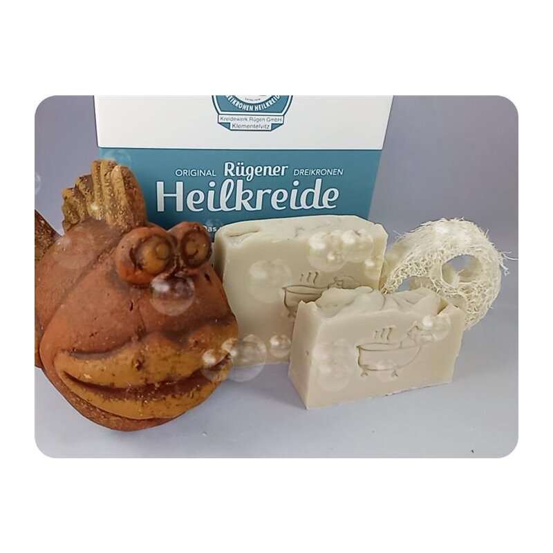 Peelingseife Schrubbeline | mit Rügener Heilkreide und Bio-Lavendelöl | nur aus natürlichen Zutaten | vegan | 80 g